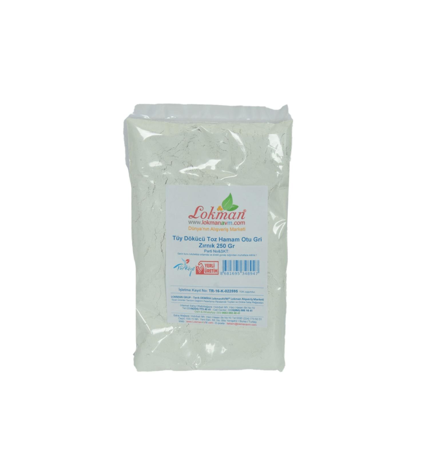 LokmanAVM Hair Removal Powder Hammam Herb Gray Z rn k 250 Gr Package