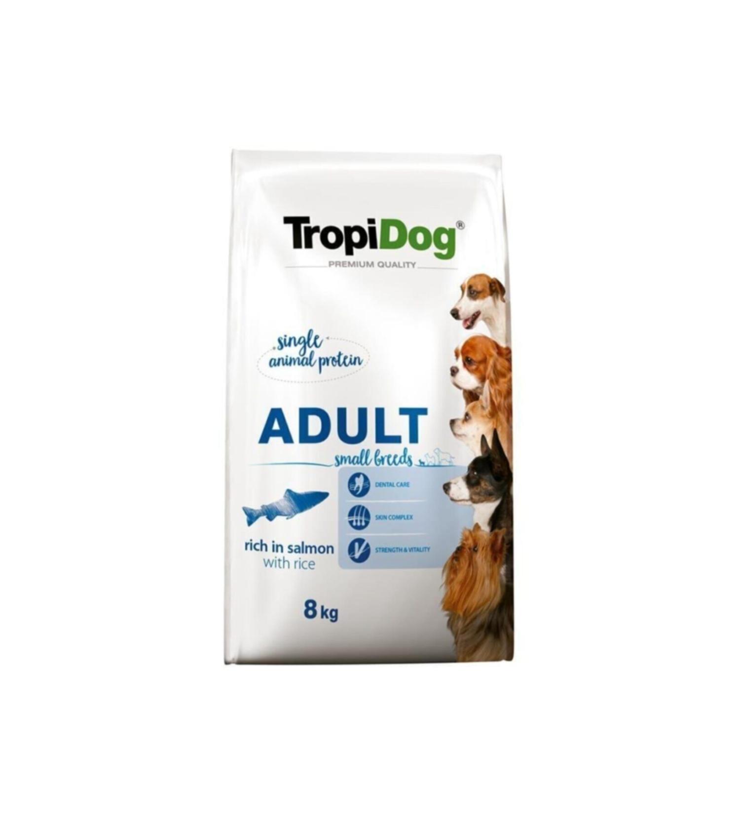 TROPICAT Tropidog Salmon and Rice Small Breed Adult Dog Food 8 Kg