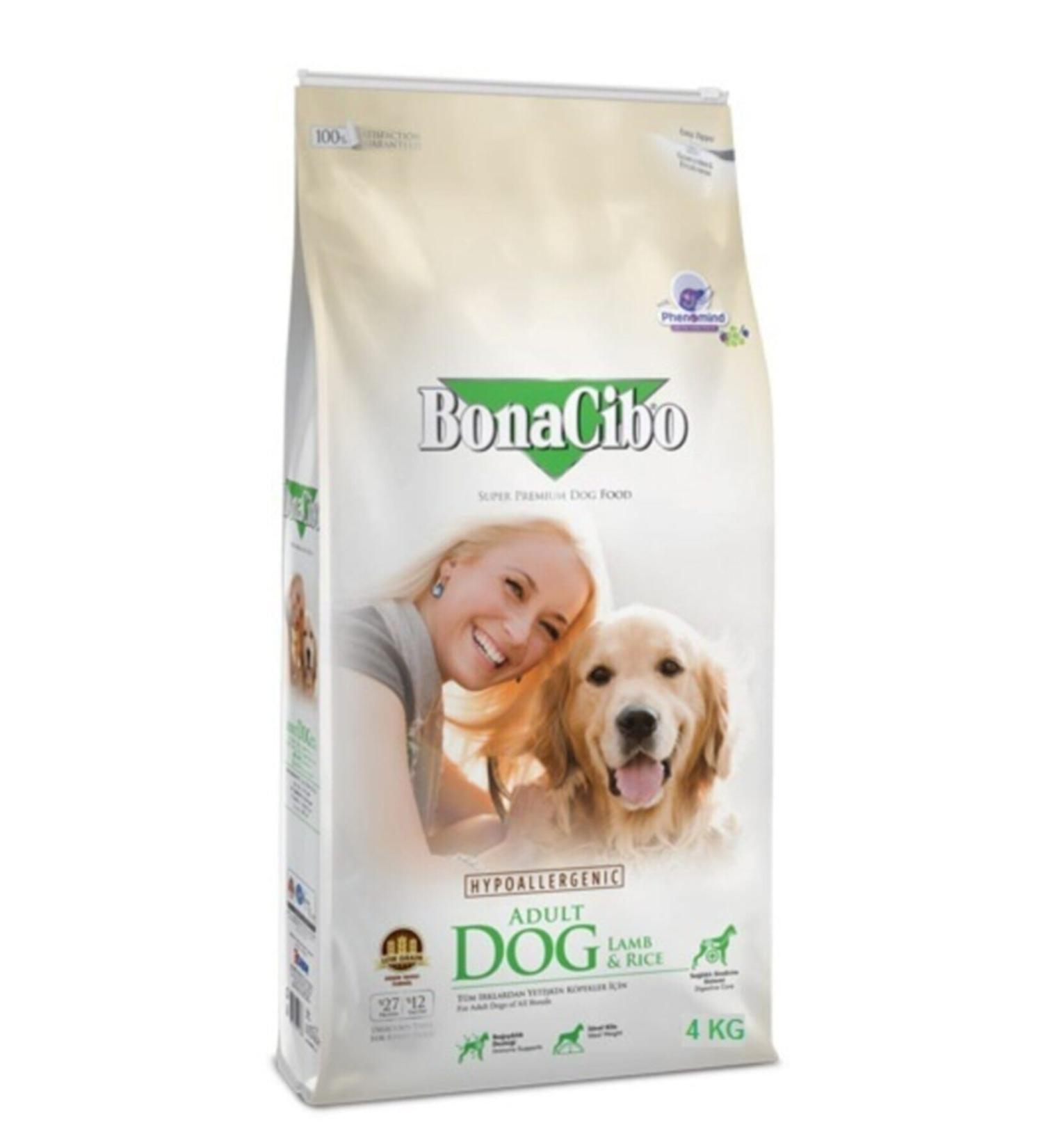 BonaCibo Adult Dog Lamb & Rice Lamb Meat and Rice Adult Dog Food 4 Kg
