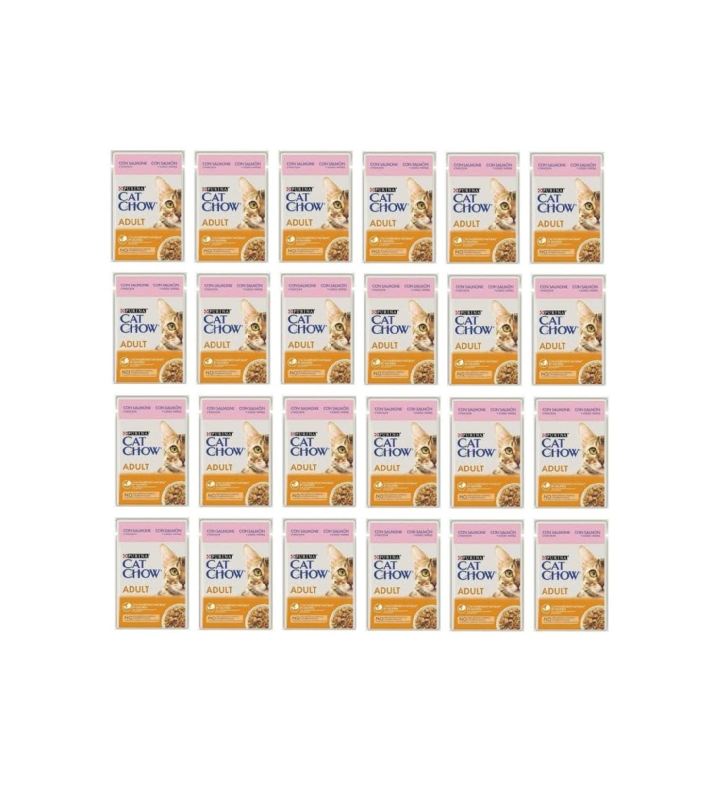 Cat Chow Adult Cat Food with Salmon and Green Beans 85 gr X 24 pcs