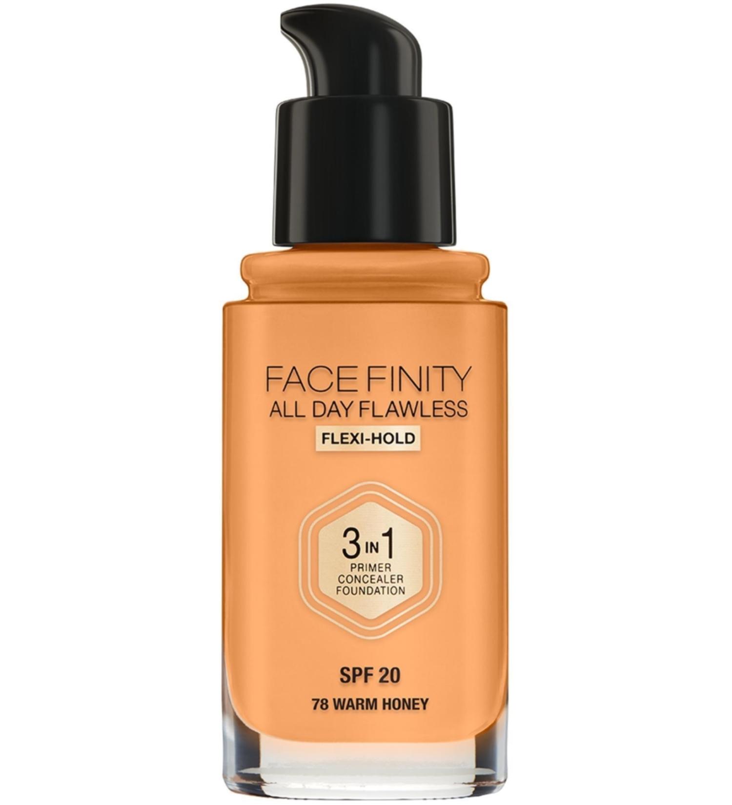 Max Factor Brand: Facefinity 3in1 Primer Concealer Foundation 78 Warm Honey Category: Foundation