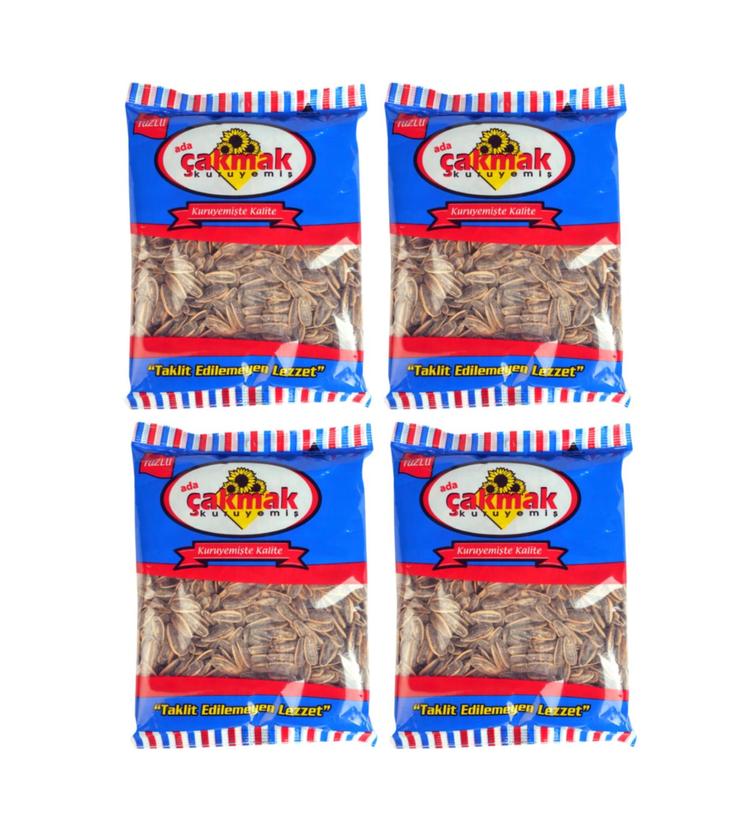 ADA AKMAK NUTS Sunflower Seeds 250 Gr Salted Black X 4 Pieces