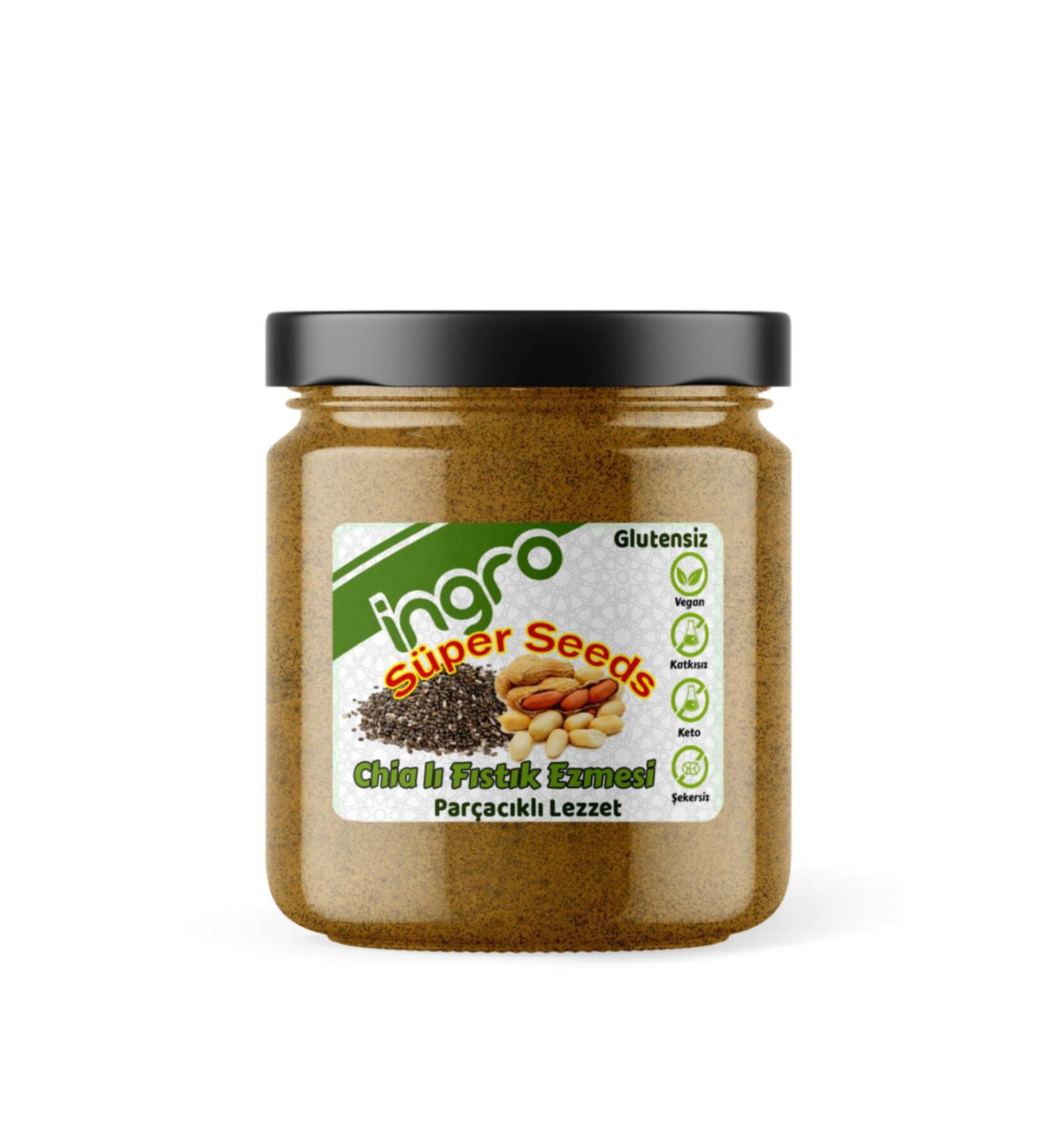 Ingro Gluten-Free Super Seeds Chia Peanut Butter (Piece Flavor) 380 G