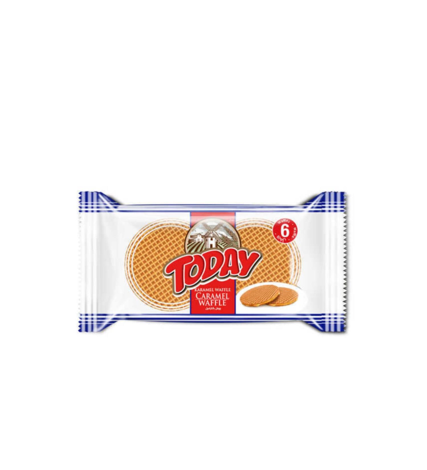 Elvan Today Caramel Waffle 132 gr 12 Pieces (1 Box)