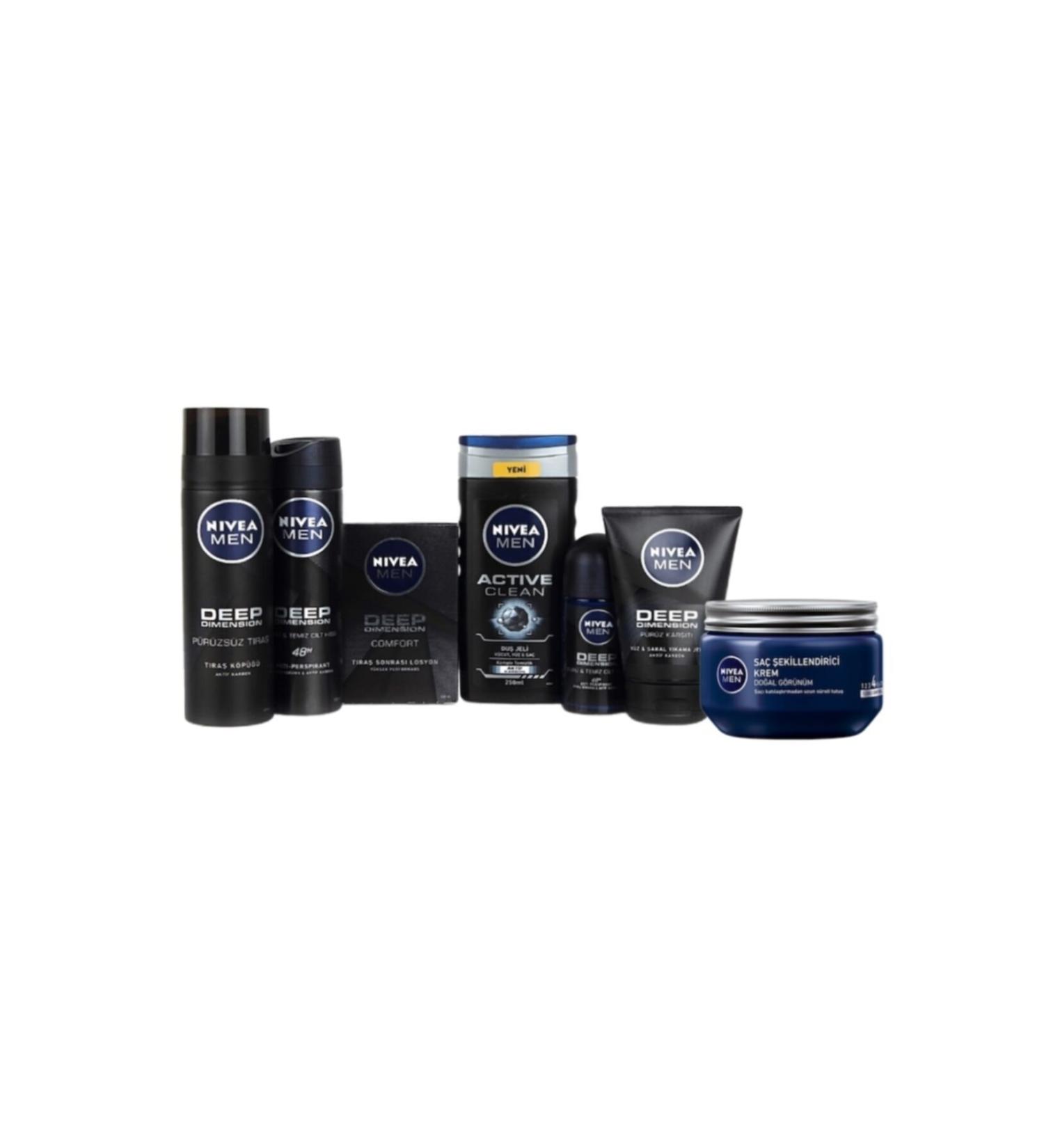 NIVEA Deep Dimension Men's Skin Care Set + Hair Styling Cream
