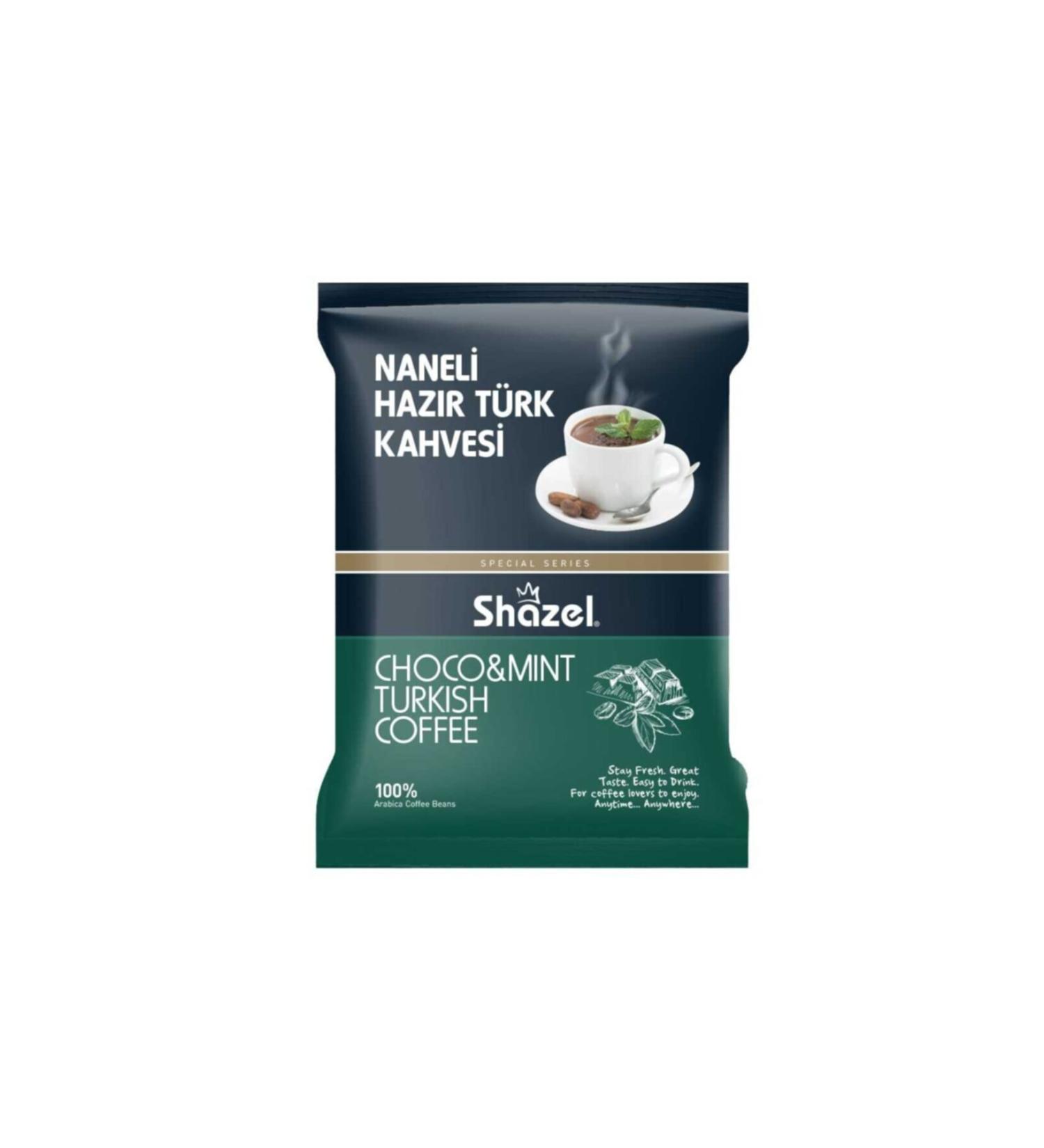 Shazel Mint Instant Turkish Coffee 100 gr 16 Packs