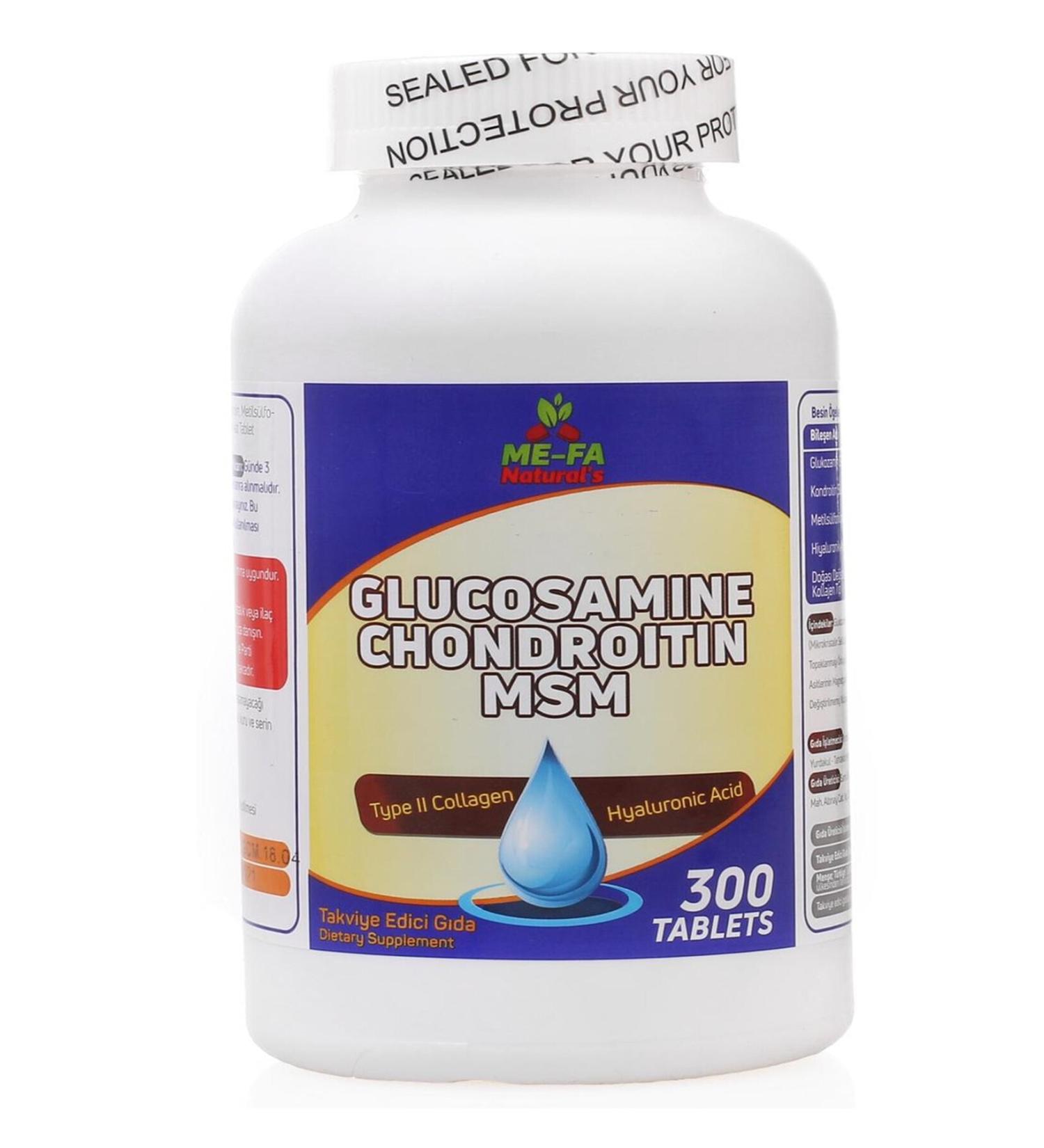 Mefa Naturals Glucosamine Chondroitin Msm Hyaluronic Tp2 300 Tablets