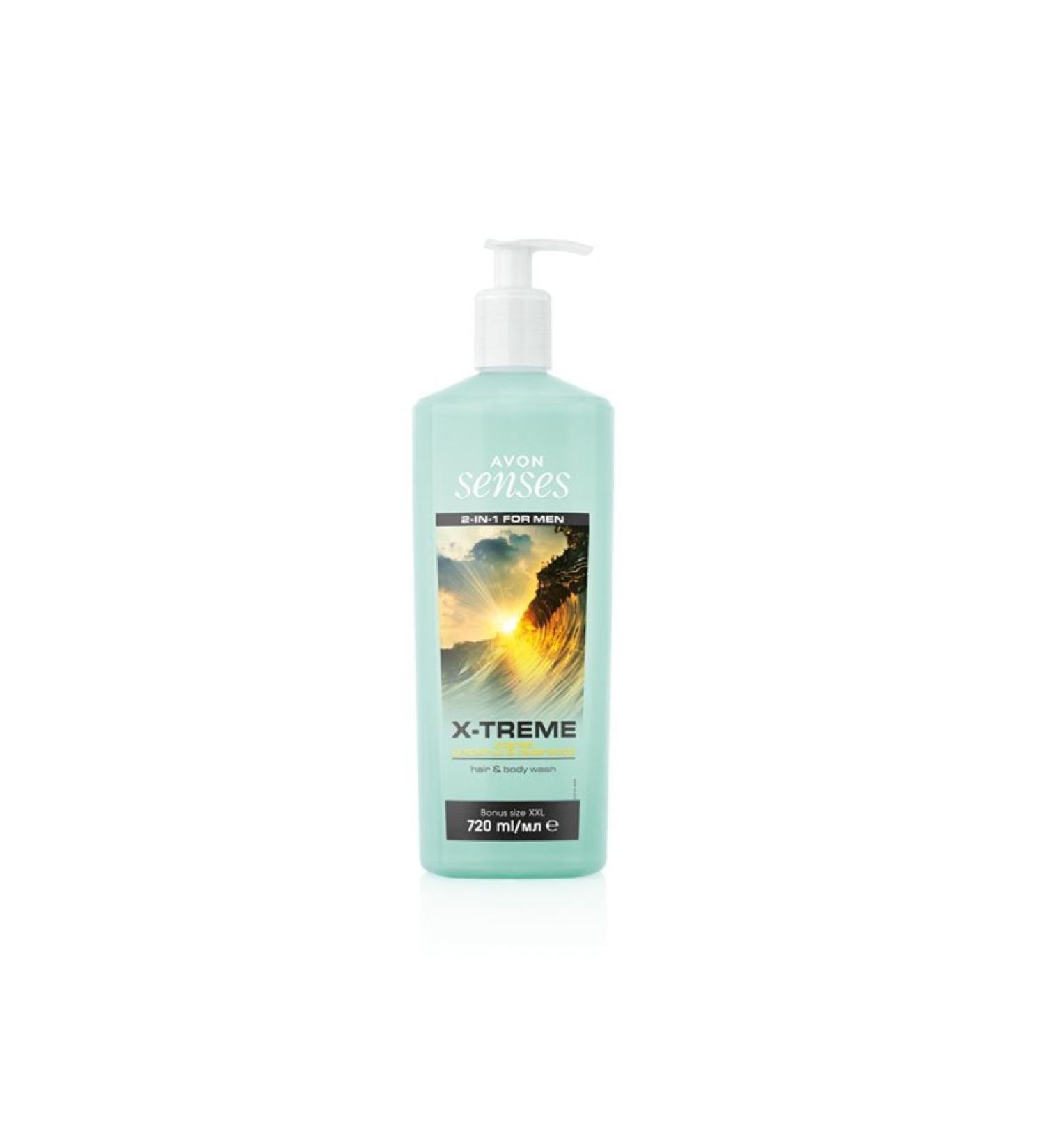 Avon For Men Grapefruit and Cedarwood Scented X-treme 2 in 1 Hair & Body Shampoo 720 Ml
