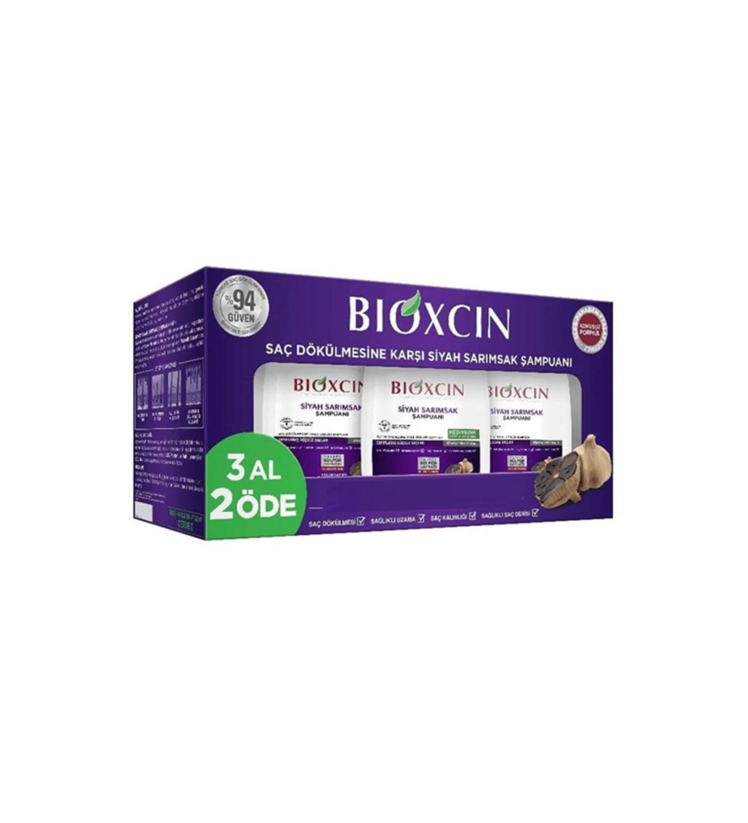 Bioxcin Black Garlic Shampoo Against Hair Loss 300 ml | Buy 3 Pay 2