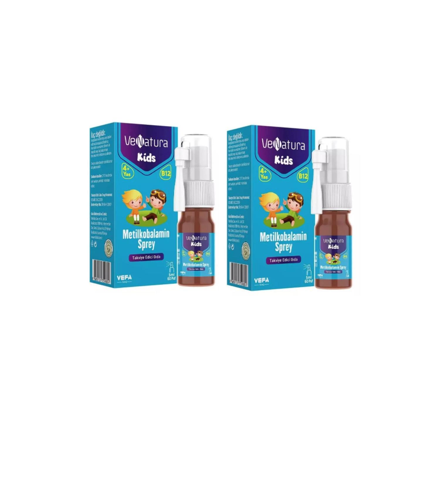 Venatura Kids Vitamin B12 (methylcobalamin) Spray Food Supplement 5 Ml X 2 Pieces