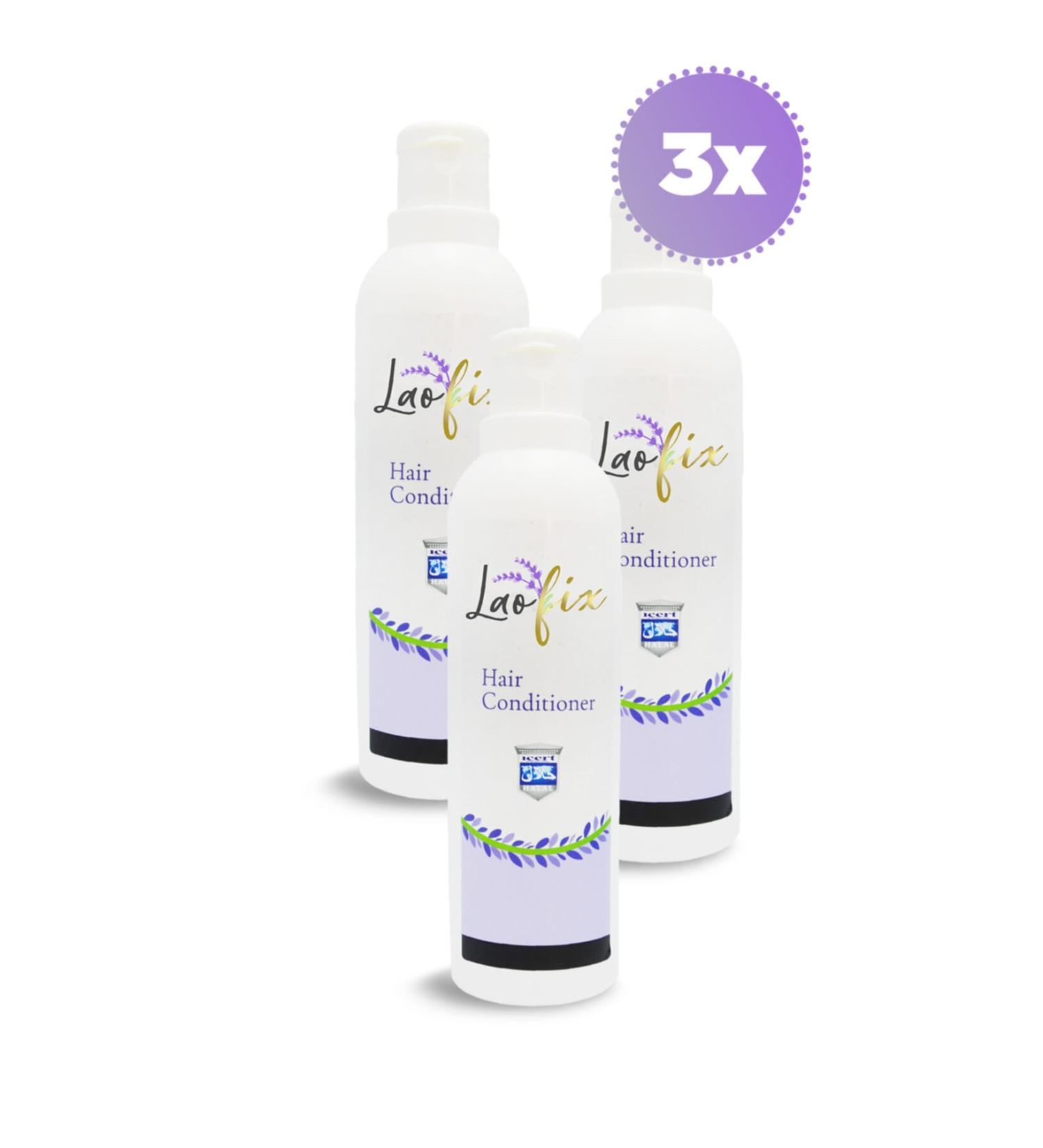 laofix Organic Lavender Essence Nourishing Hair Care Cream for All Hair 3x250 ml Horsetail and Keratin
