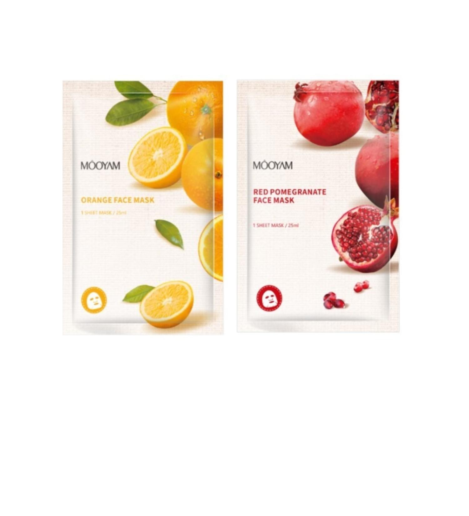 M OYAM Fruit Extract Natural Face Masks 2 Pack