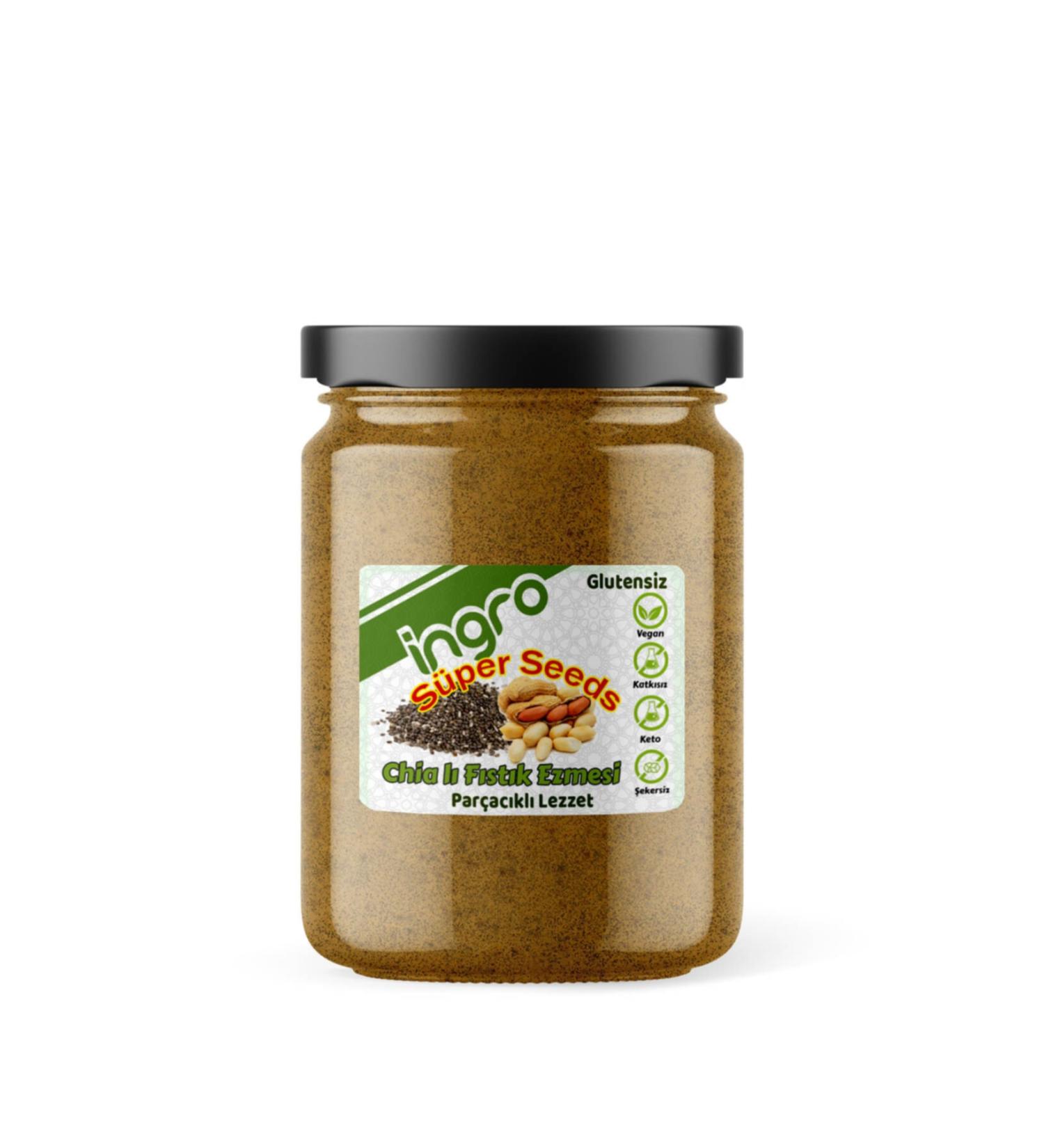 Ingro Gluten-Free Super Seeds Chia Peanut Butter (Piece Flavor) 590 G