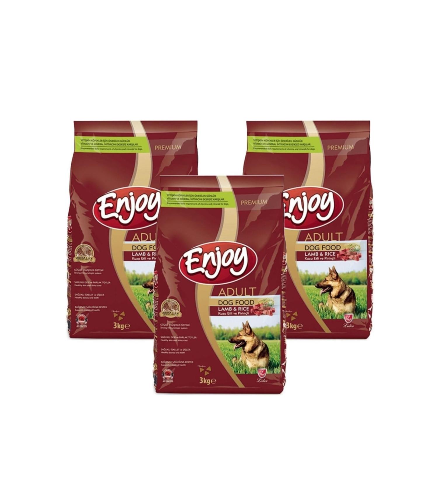 Enjoy Lamb Rice Adult Dog Food 3 kg 3 Pieces