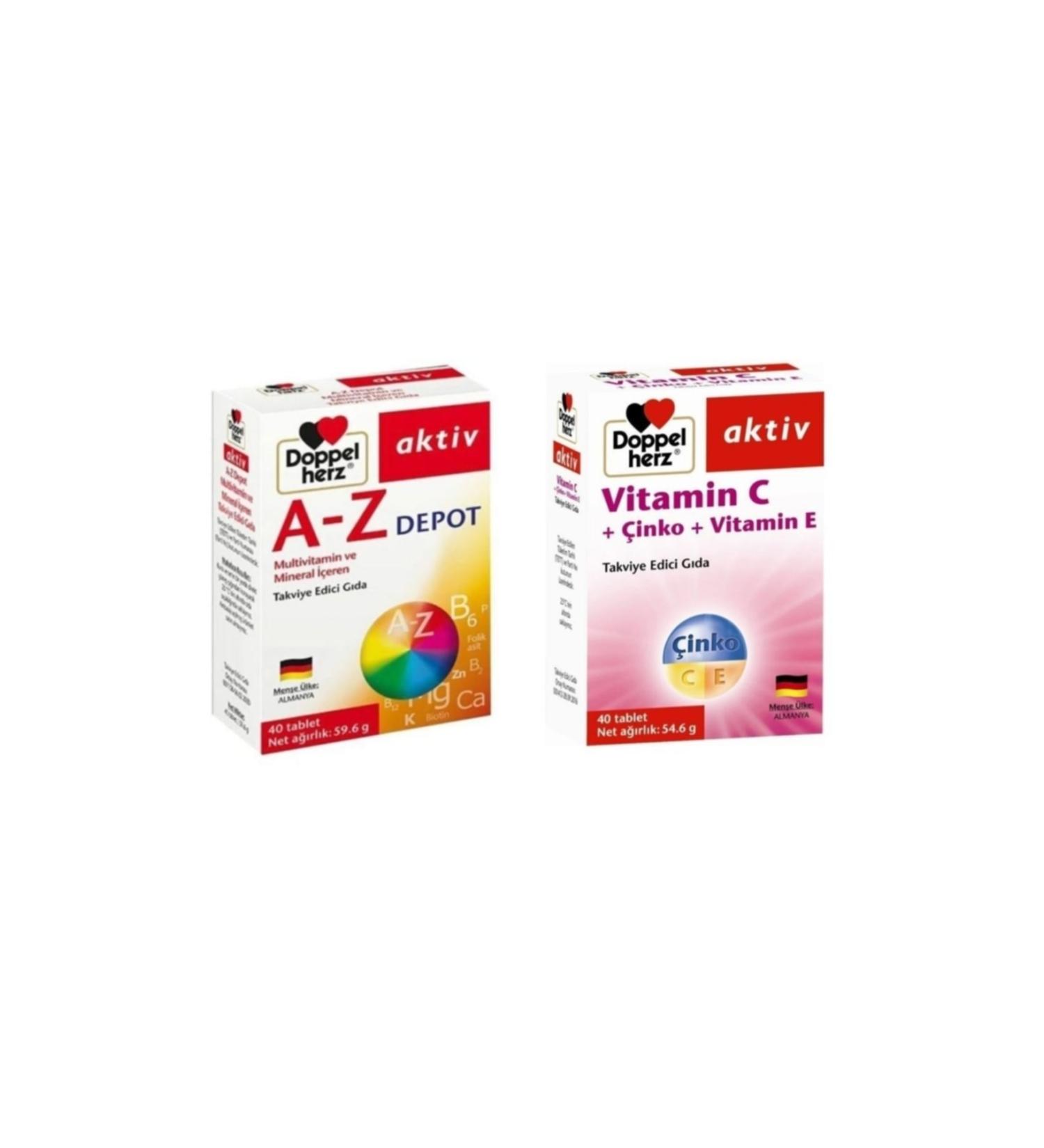 Doppelherz Az Depot 40 Tablets + Vitamin C + zinc + vitamin E 40 Tablets