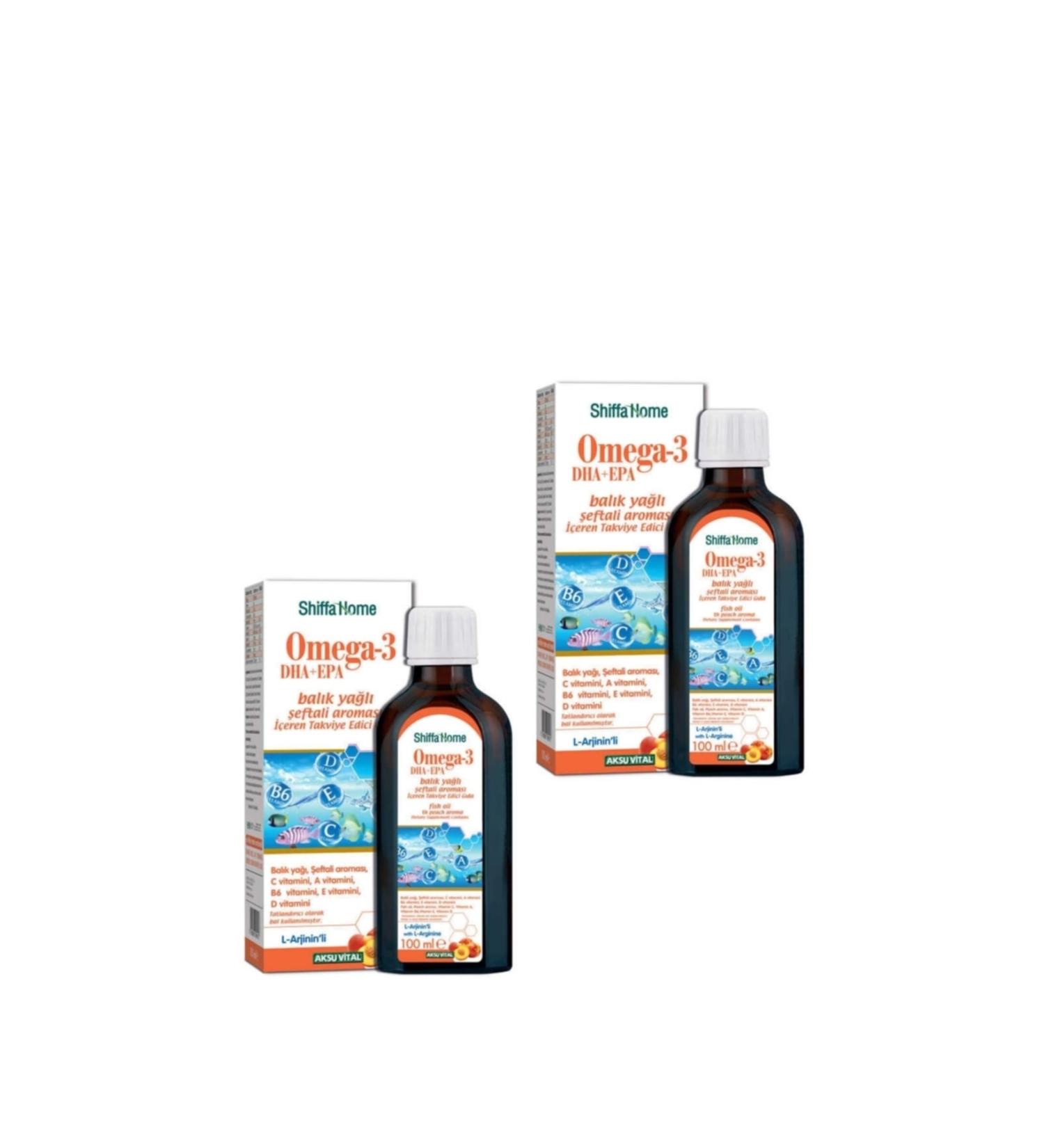 Shiffa Home Omega-3 Epa+dha Fish Oil Peach Flavor X 2 Pieces