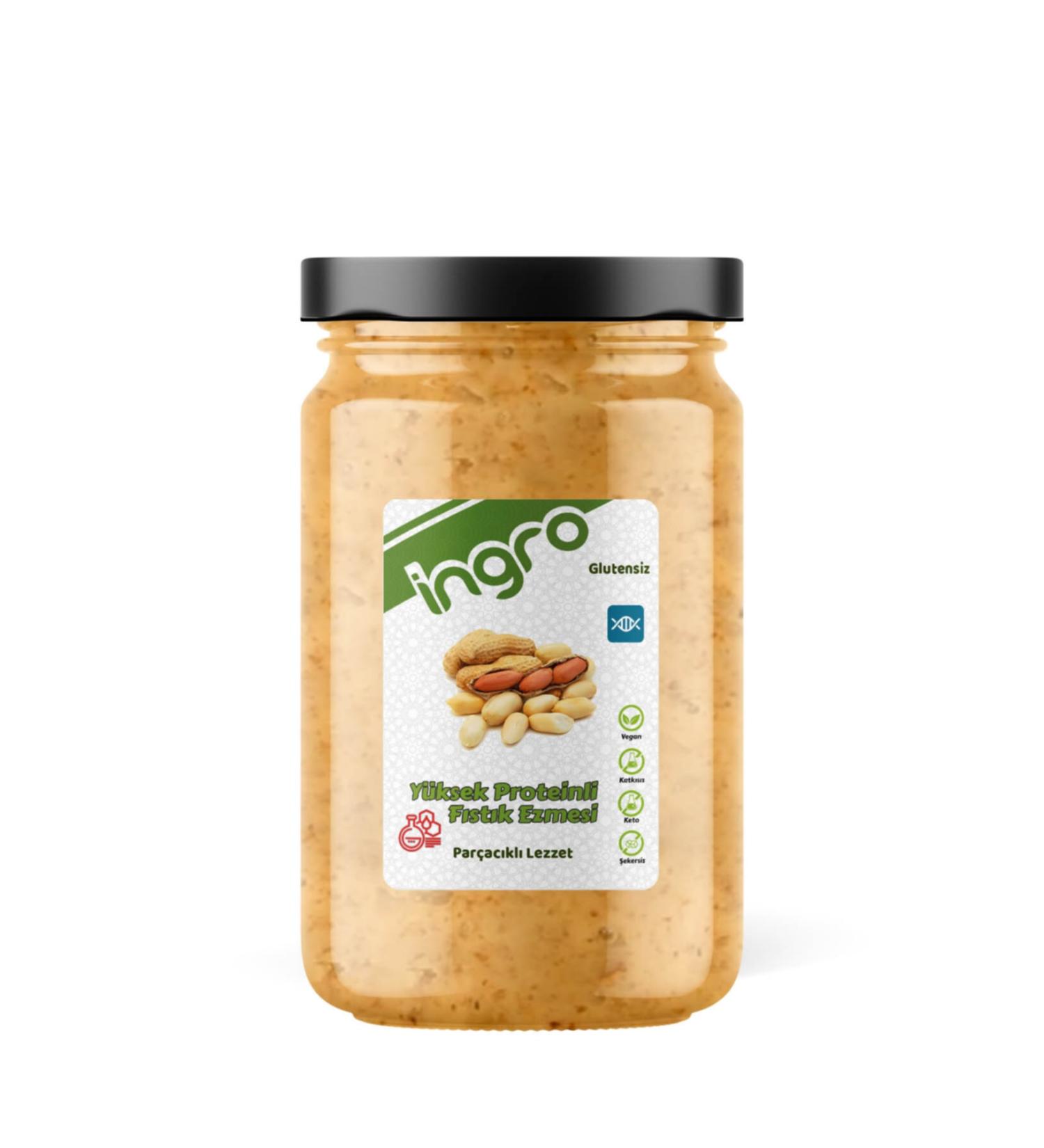 Ingro Gluten-Free High Protein Peanut Butter (Flavour with Chunks) 970 G