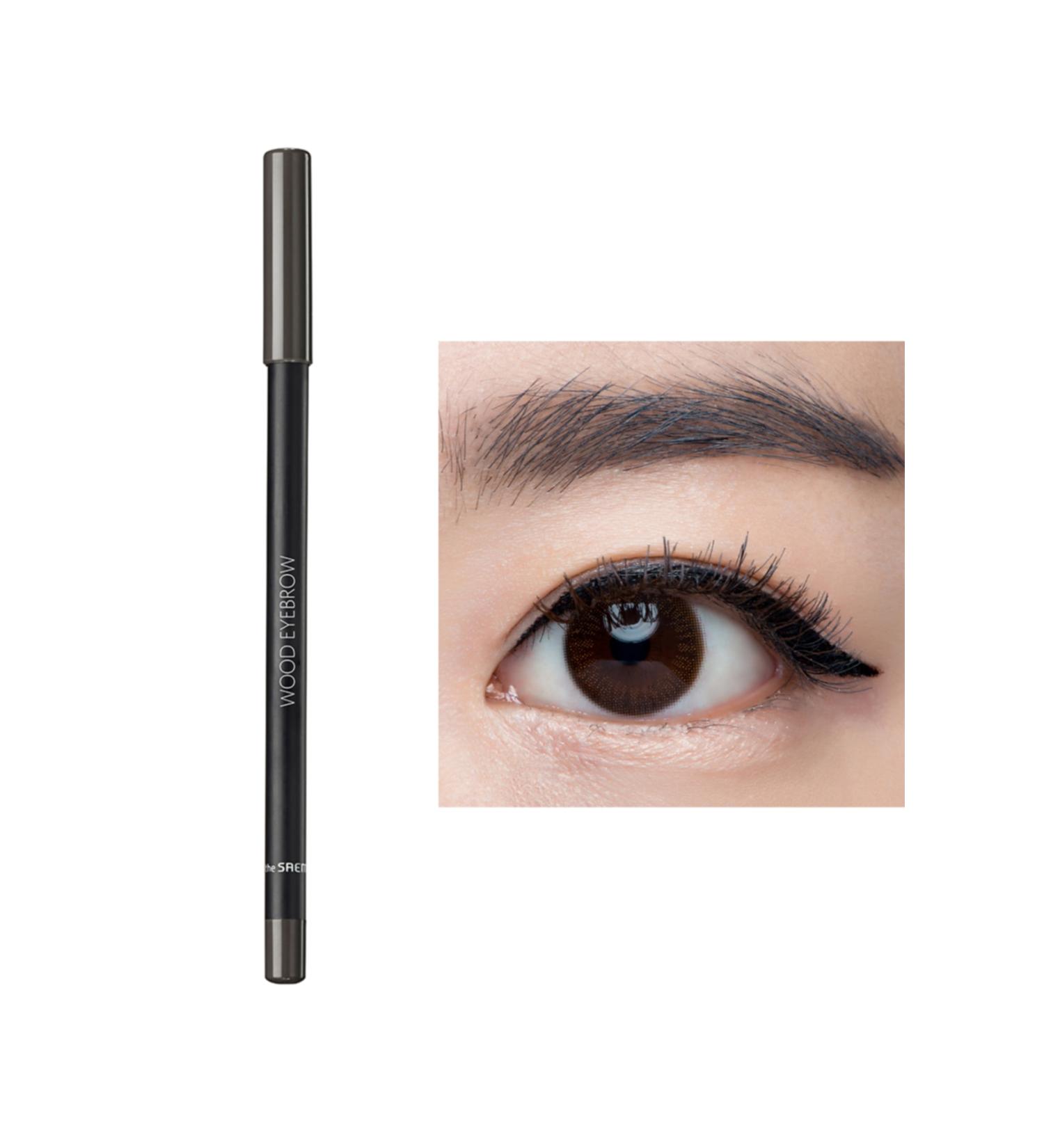 The Saem Natural Looking Eyebrow Pencil - Saemmul Wood Eyebrow - Gray Brown