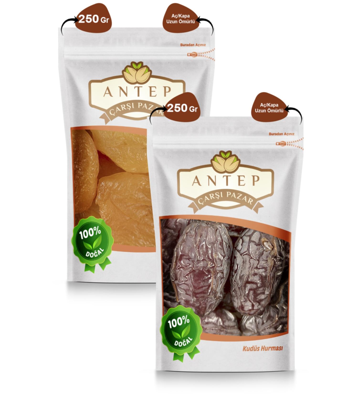 Antep Bazaar Market Yellow Apricot Jumbo Kabaash 250 Gr. | Jerusalem Date 250 Gr.