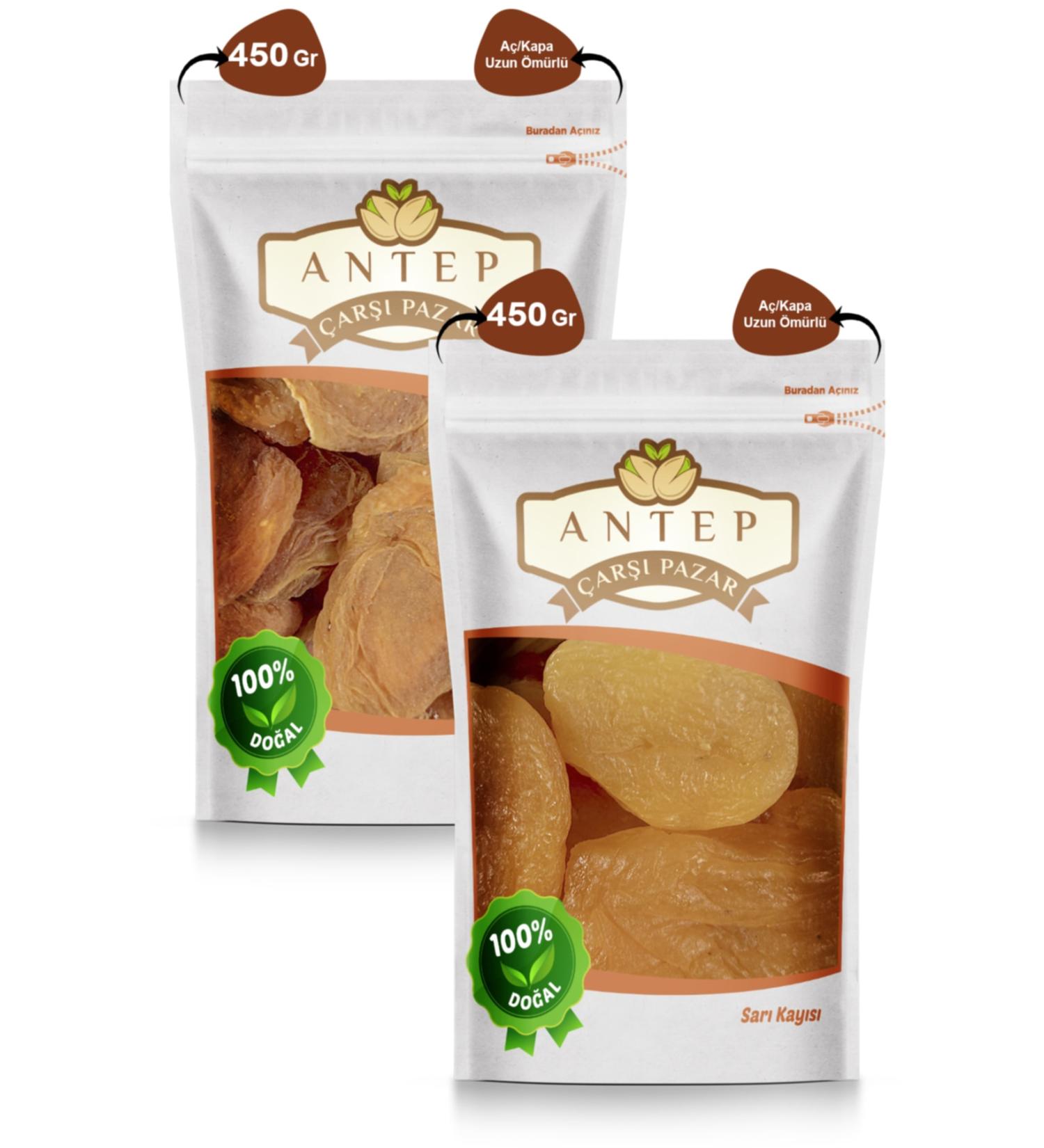 Antep Bazaar Market Leaf Apricot Compote 450 Gr. | Yellow Apricot Jumbo Kabahs 450 Gr.