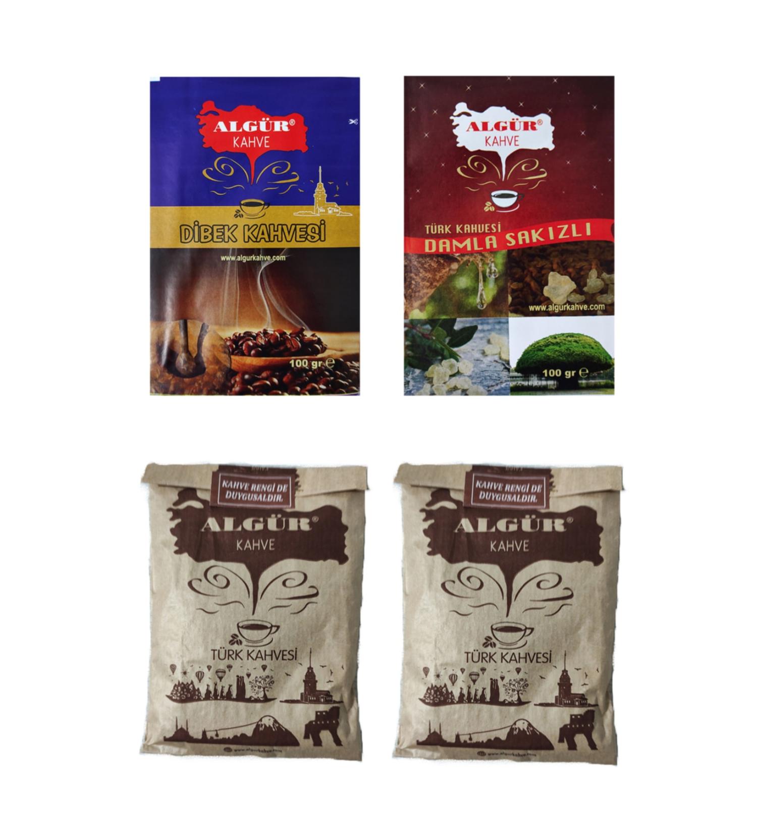 ALG R KAHVE Dibek Coffee 1 Piece 100gr Mastic Turkish Coffee 1 Piece 100gr Turkish Coffee 2 Pieces 90gr