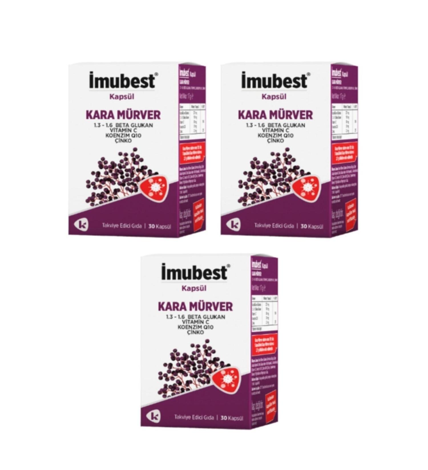 imubest Black Elderberry 3-Piece Set 30 Capsules