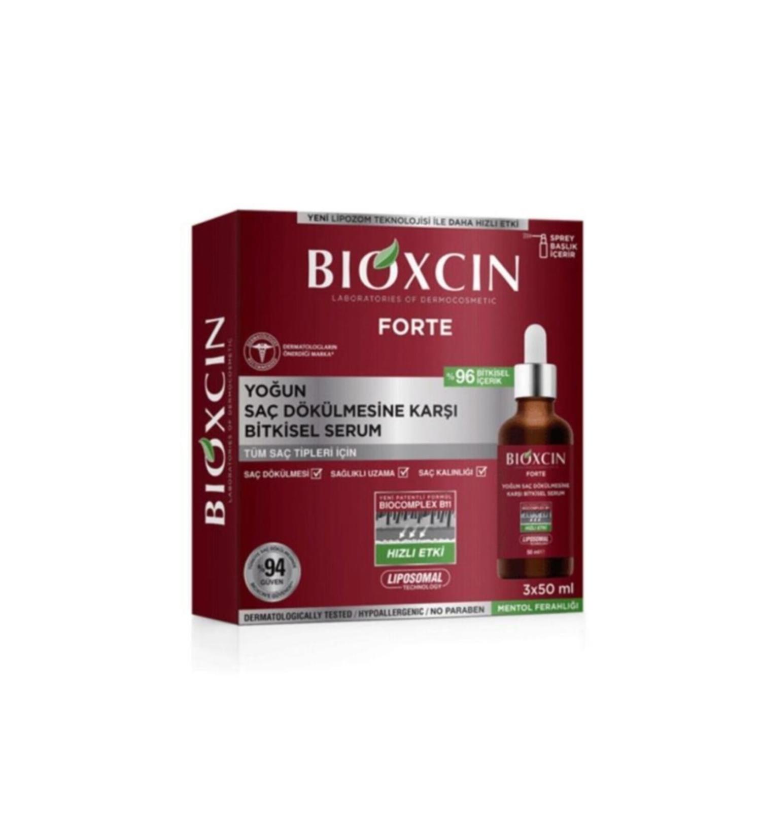 Bioxcin Forte Intensive Hair Loss Herbal Hair Serum 3 X 50 Ml New Box New 50 Ml 3 Bottles
