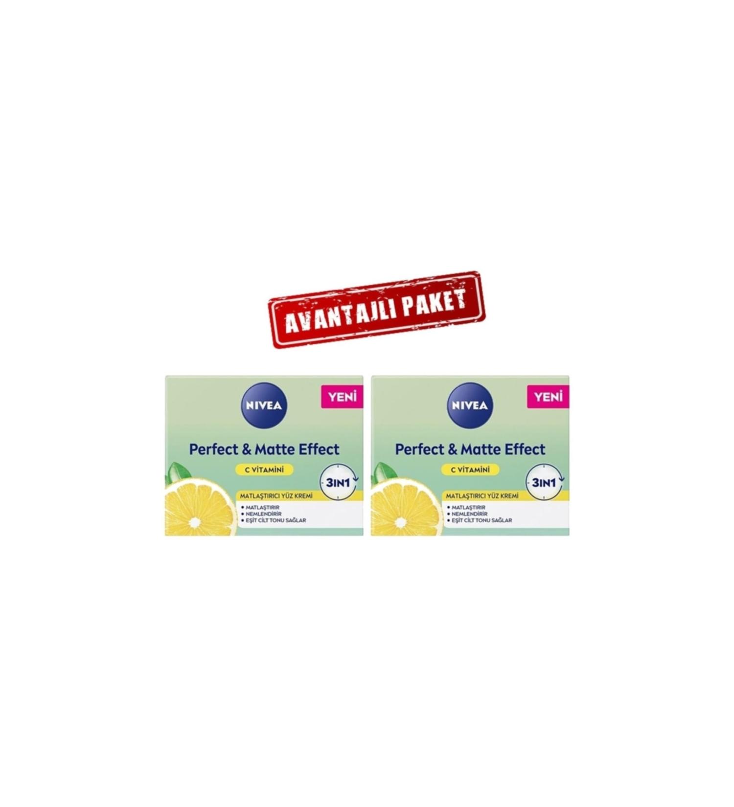 NIVEA Perfect & Matte Effect Vitamin C Face Care Cream 50ml X 2pcs
