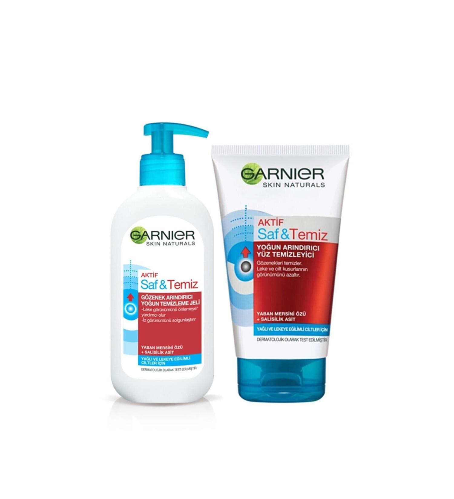 Garnier Pure&Clean Pore Purifying Facial Cleansing Gel + Intensive Purifying Facial Cleanser