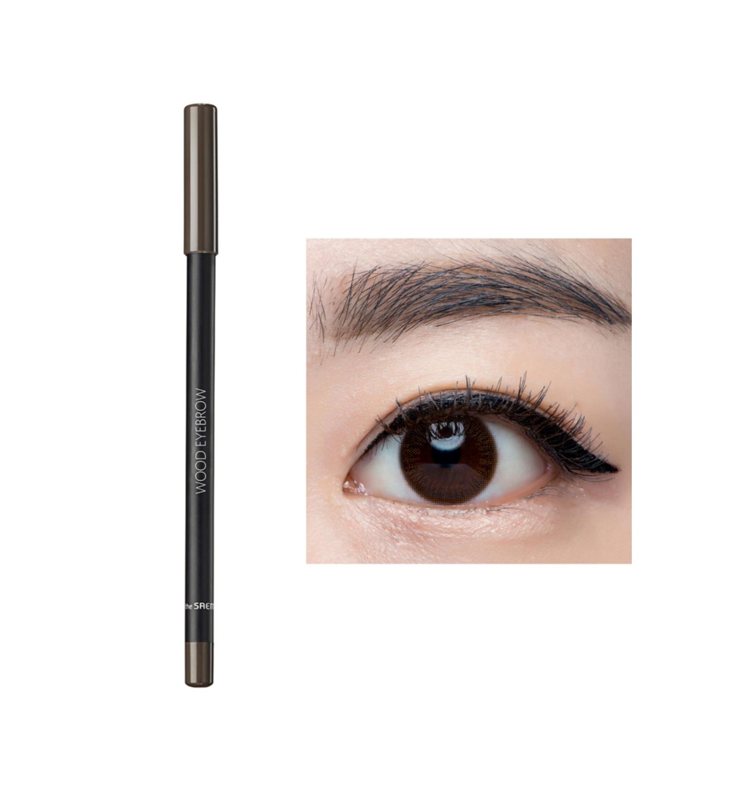 The Saem Natural Looking Eyebrow Pencil - Saemmul Wood Eyebrow - Black Brown