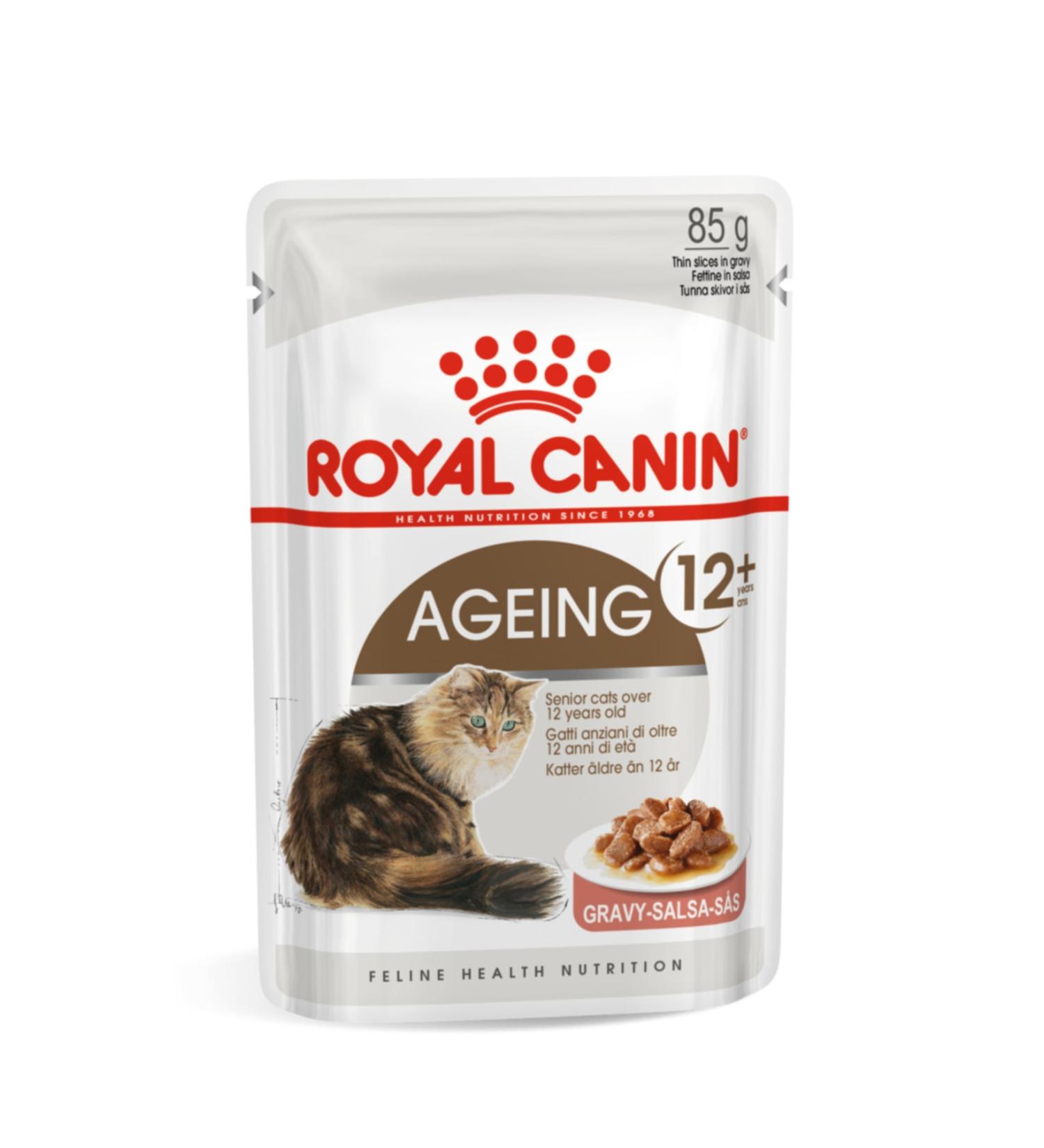 Royal Canin Ageing +12 Gravy Pouch Cat Canned Food 85 Gr 12 Pieces