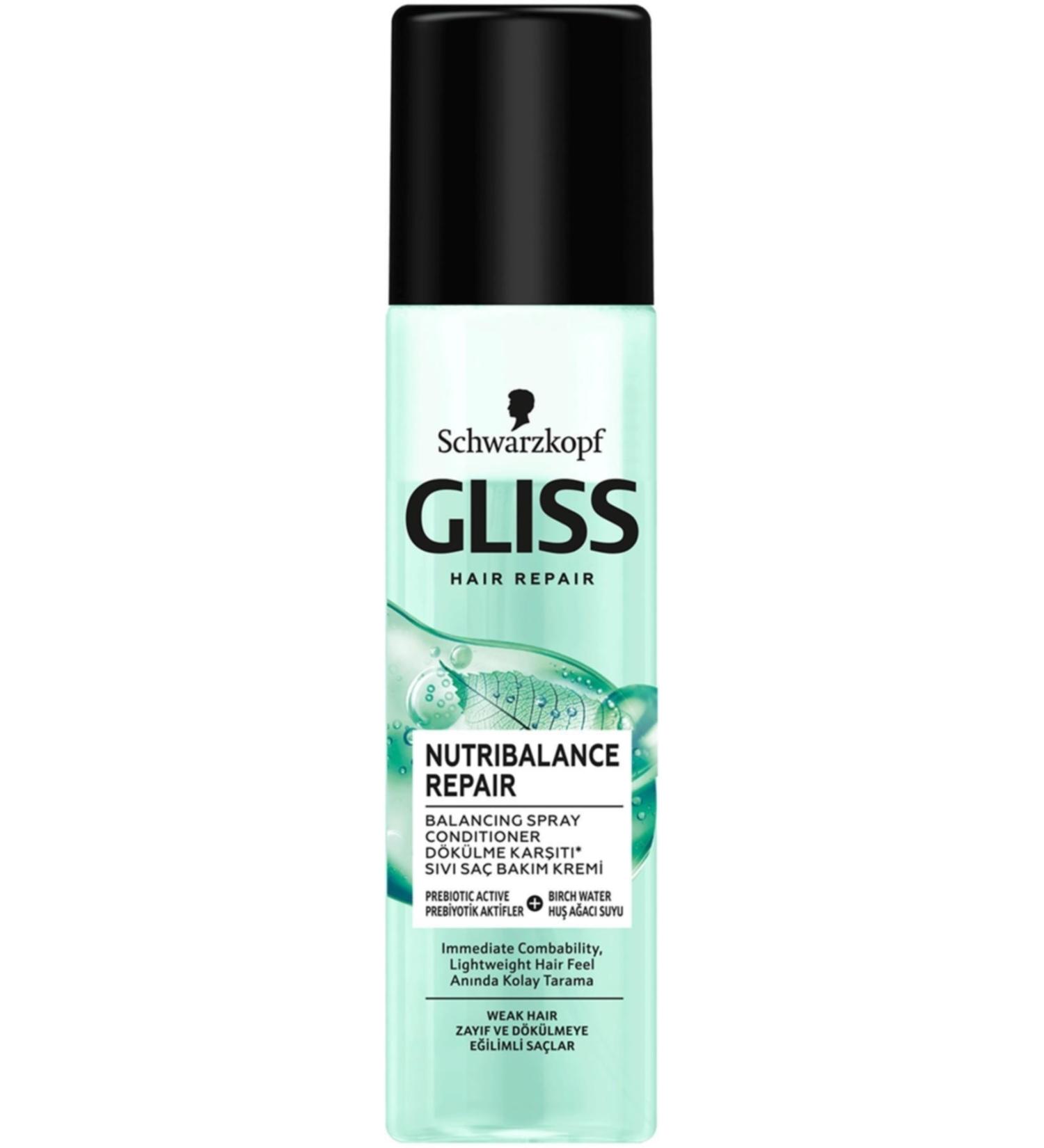 Gliss Schwarzkopf Nutribalance Repair Anti-Hair Loss Leave-In Liquid Conditioner 200 Ml