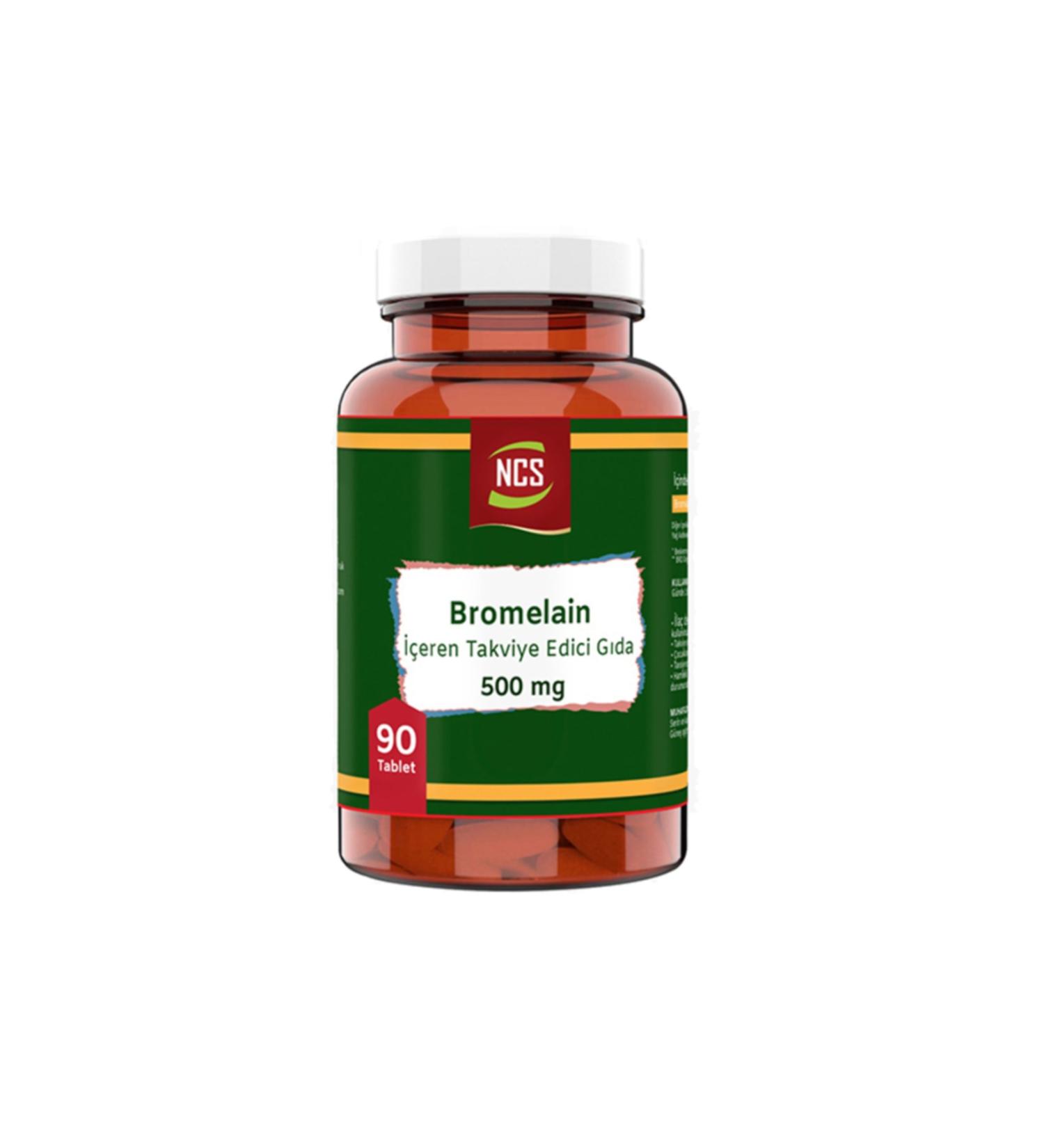 Ncs Bromelain 500 mg 90 Tablets Pill Box