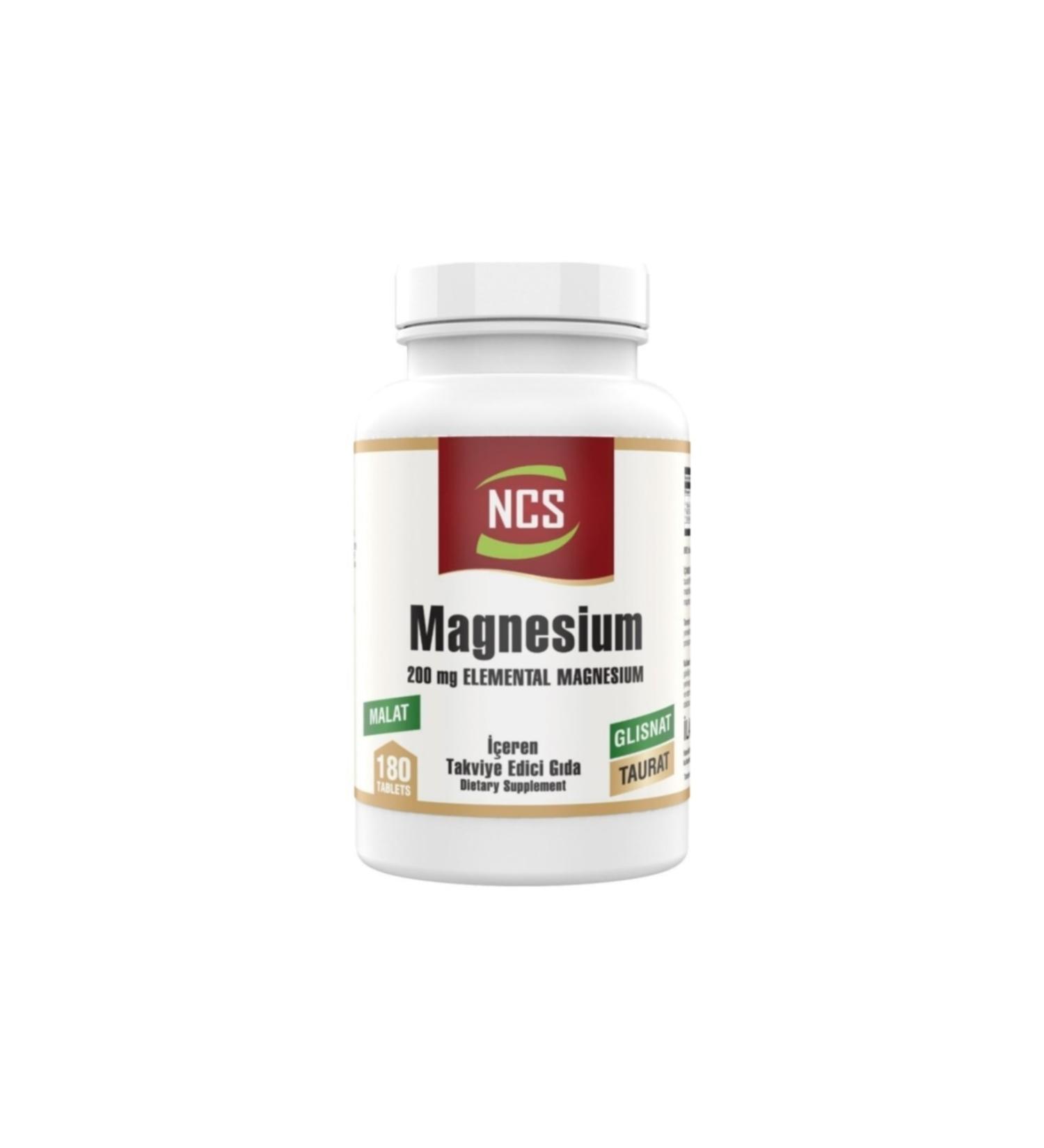 Ncs Magnesium Bisglycinate Taurate Malate 200mg 180 Tablets Magnesium