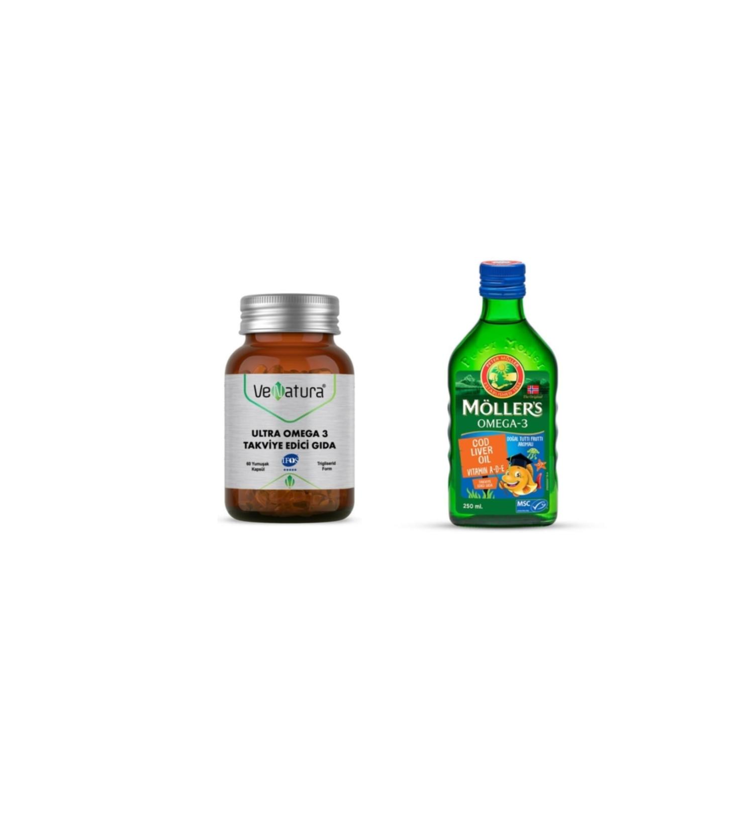 m ller Venatura Ultra Omega 3 60 Capsules+'s Tutti Frutti Omega 3 Fish Oil 250 ml - Buy Online on GoSupps.com