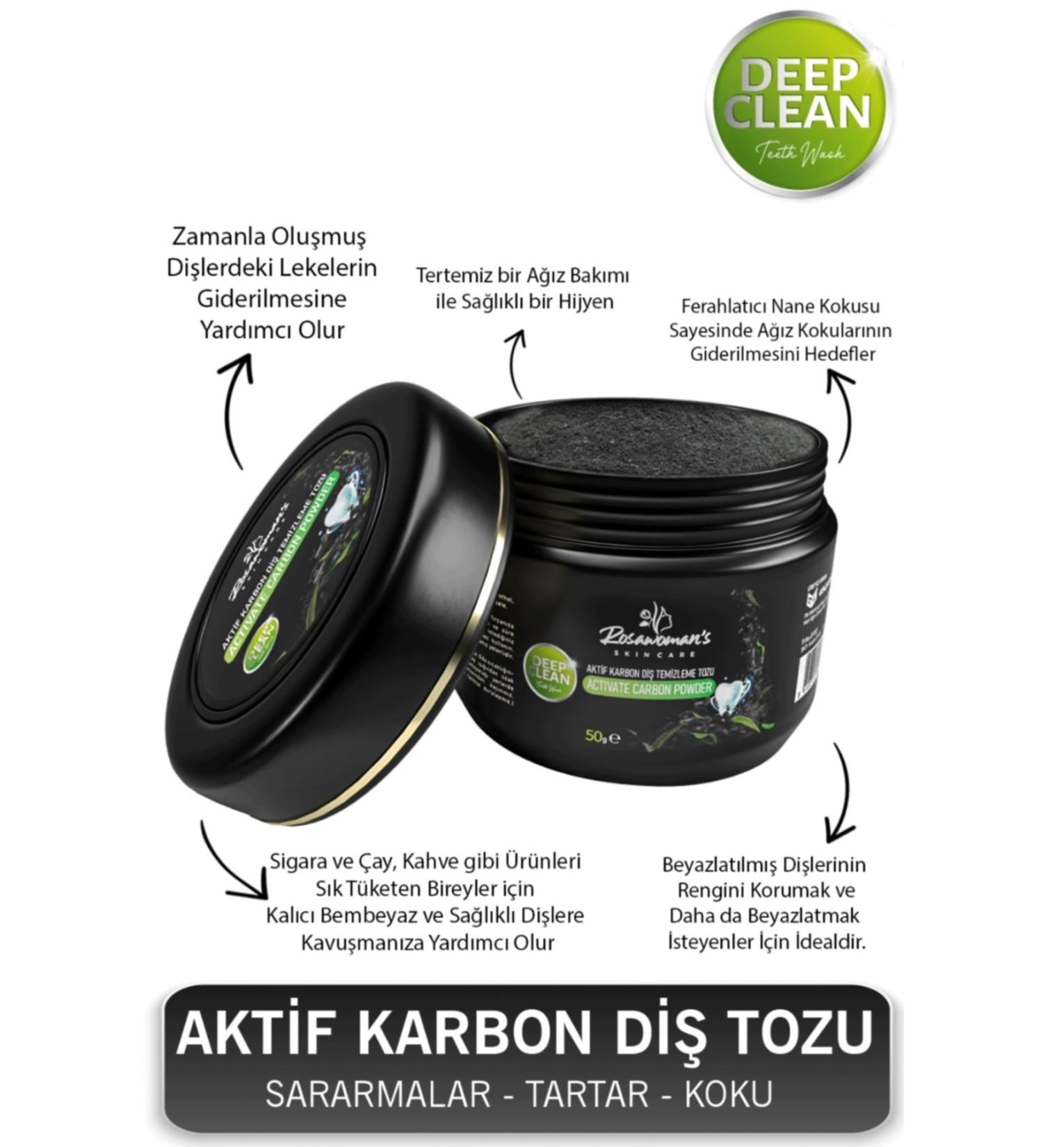 Rosawomans Teeth Cleaning Powder 50g Activated Carbon & Mint - Buy Online on GoSupps.com