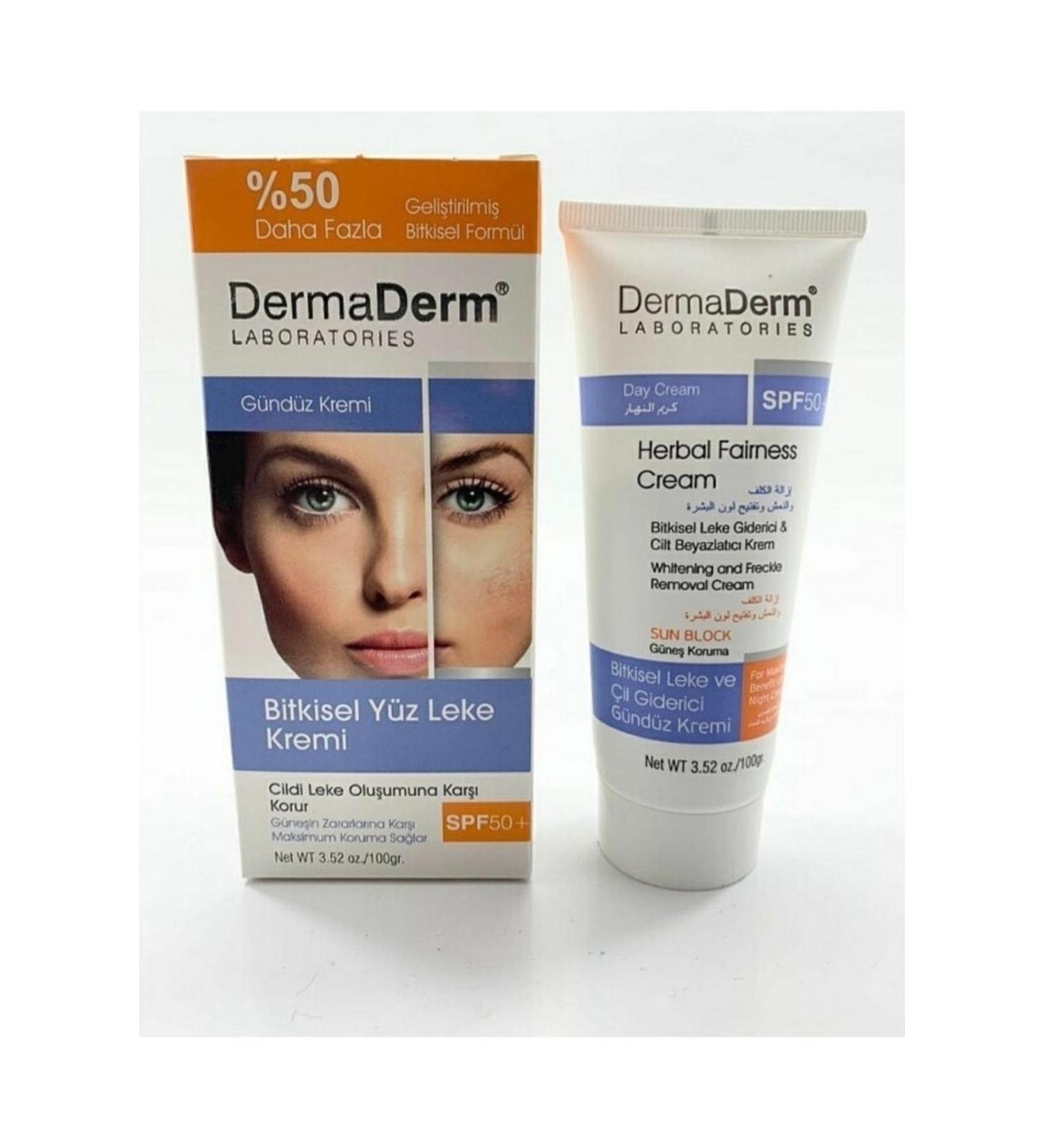 DermaDerm Herbal Face Blemish Cream Day 100gram Spf 50