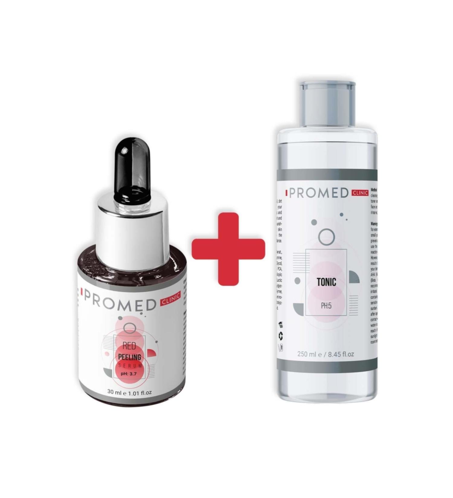 Promed Clinic Skin Renewal Red Peeling Serum 30 Ml + Dirt and Makeup Residue Cleanser T