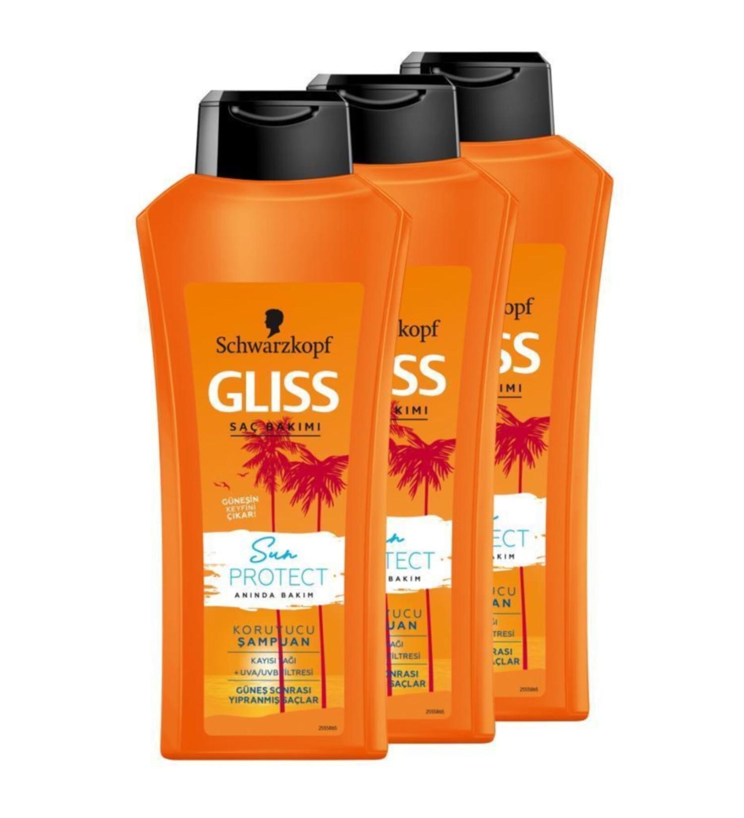 Gliss Schwarzkopf Gliss Sun Protect Shampoo 525 Ml X 3 Pieces