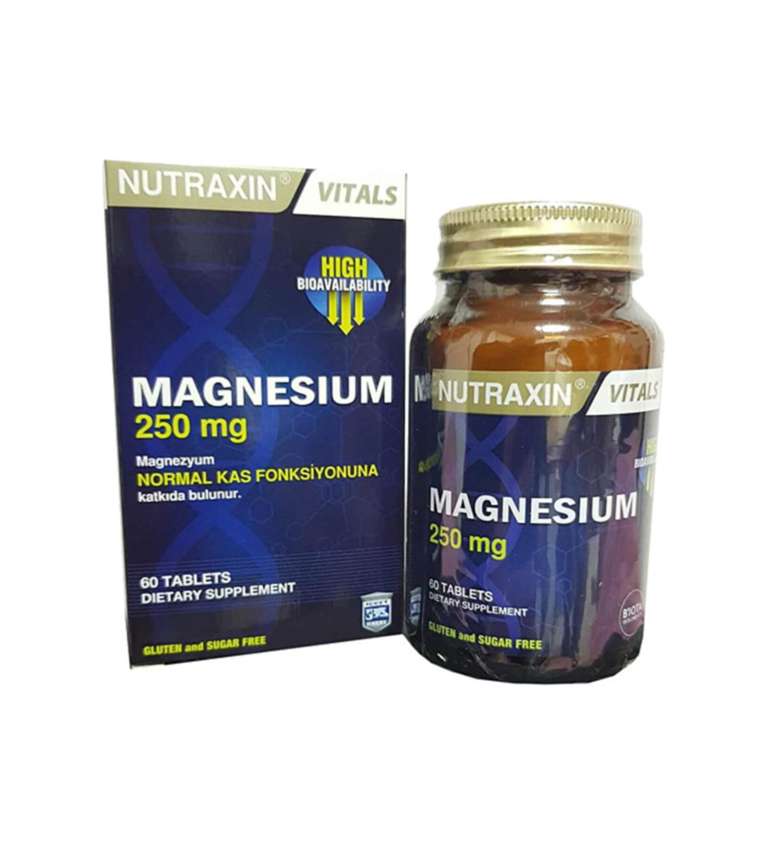 Nutraxin Magnesium 250 Mg 60 Tablets