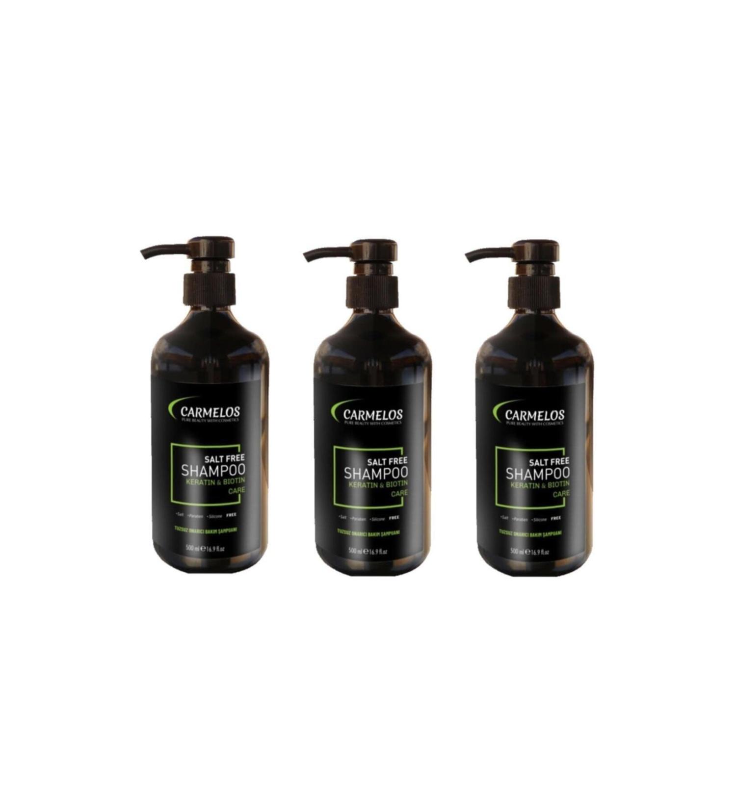 Carmelos Keratin & Biotin Shampoo 500 Ml 3 Pieces