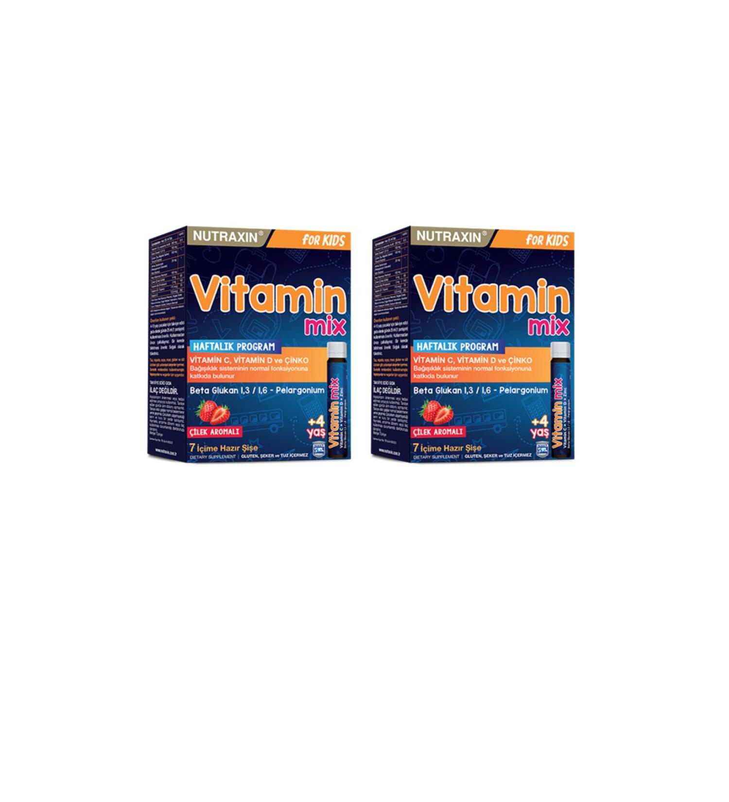 Nutraxin Vitamin Mix Containing Zinc Vitamin D and C - For Children X2 Pieces