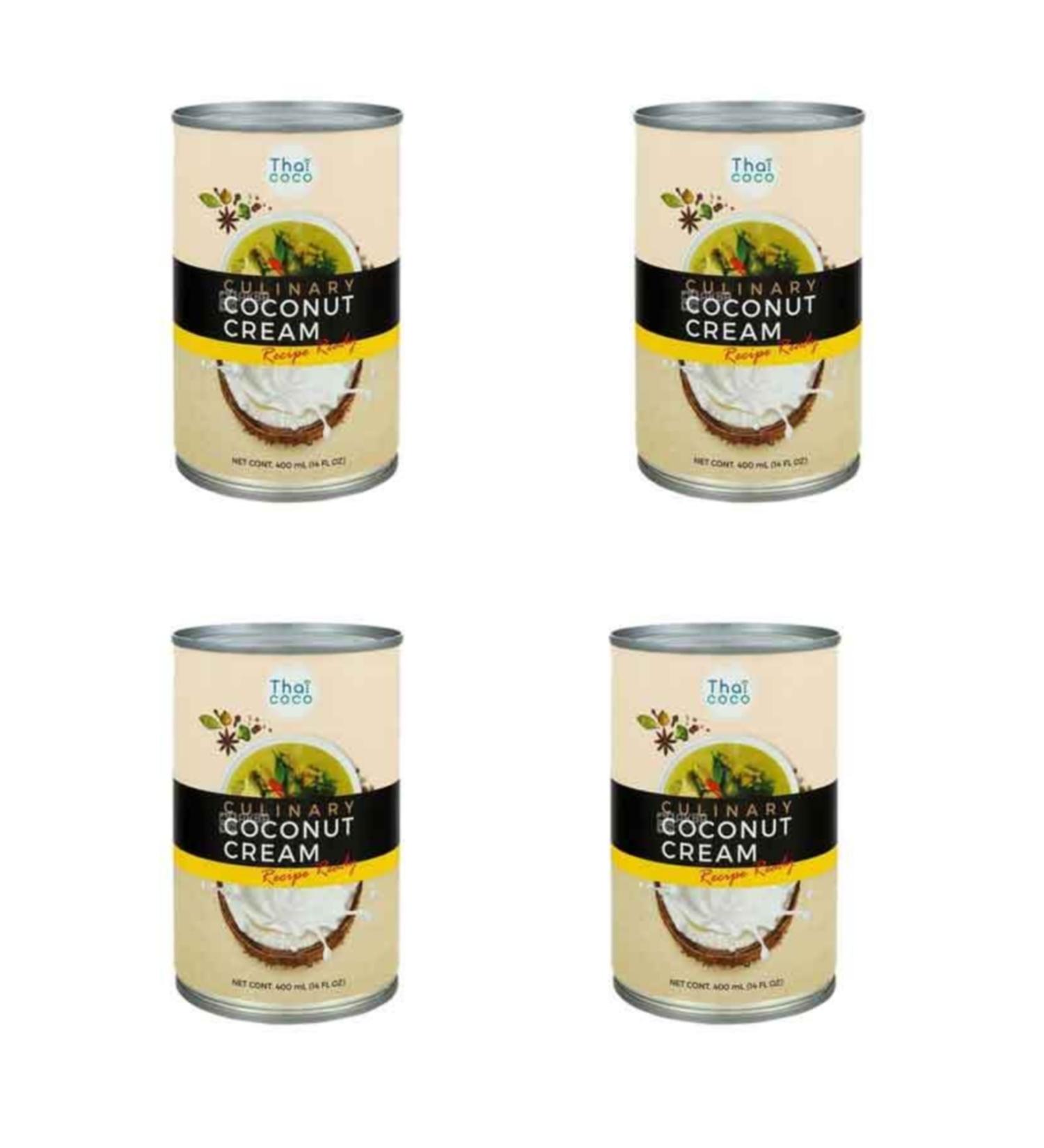 THAI COCO Canned Coconut Cream 400ml. Quantity 4