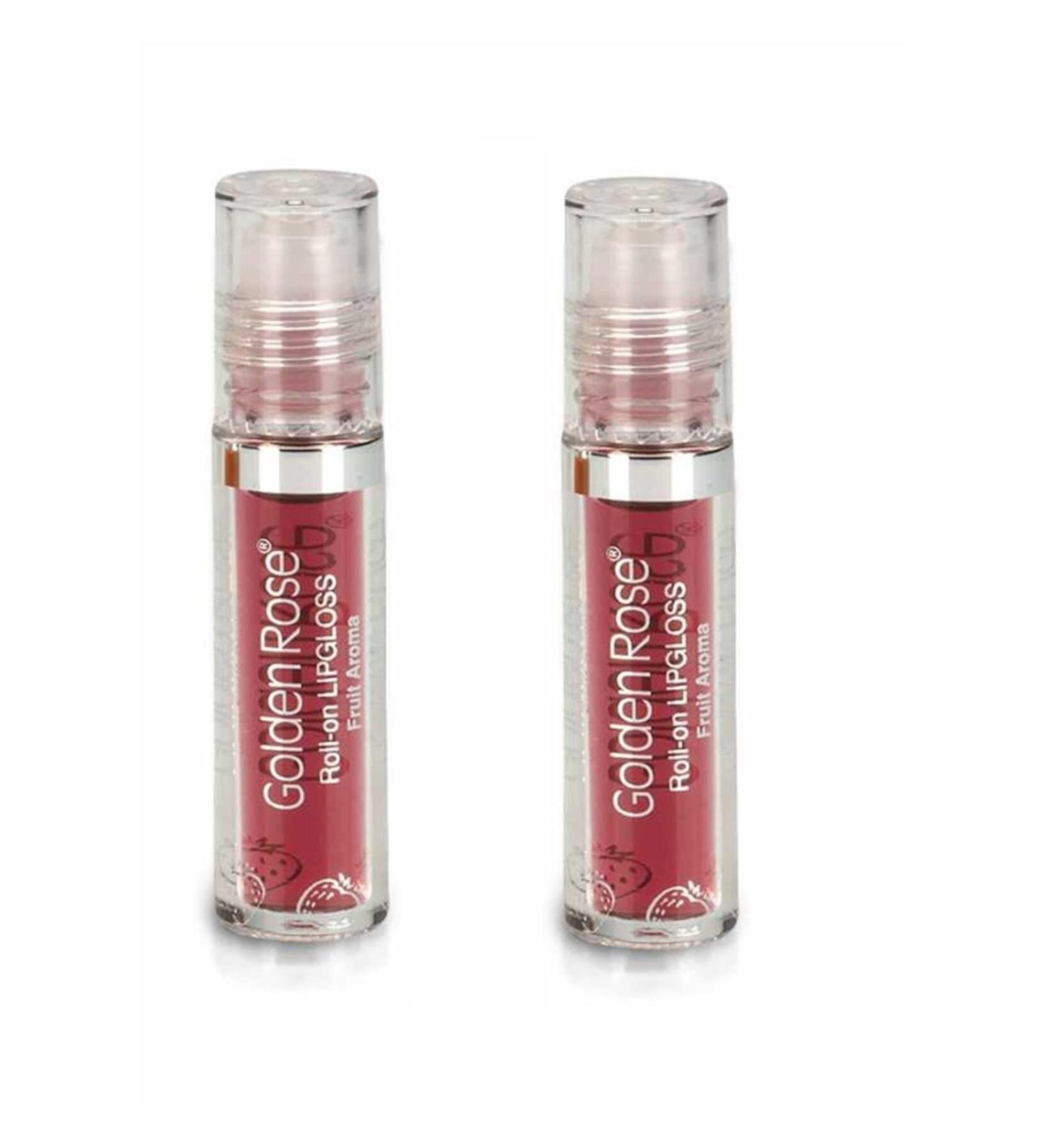 Golden Rose Fruity Lip Gloss Roll On Lipgloss Strawberry 2 Pieces