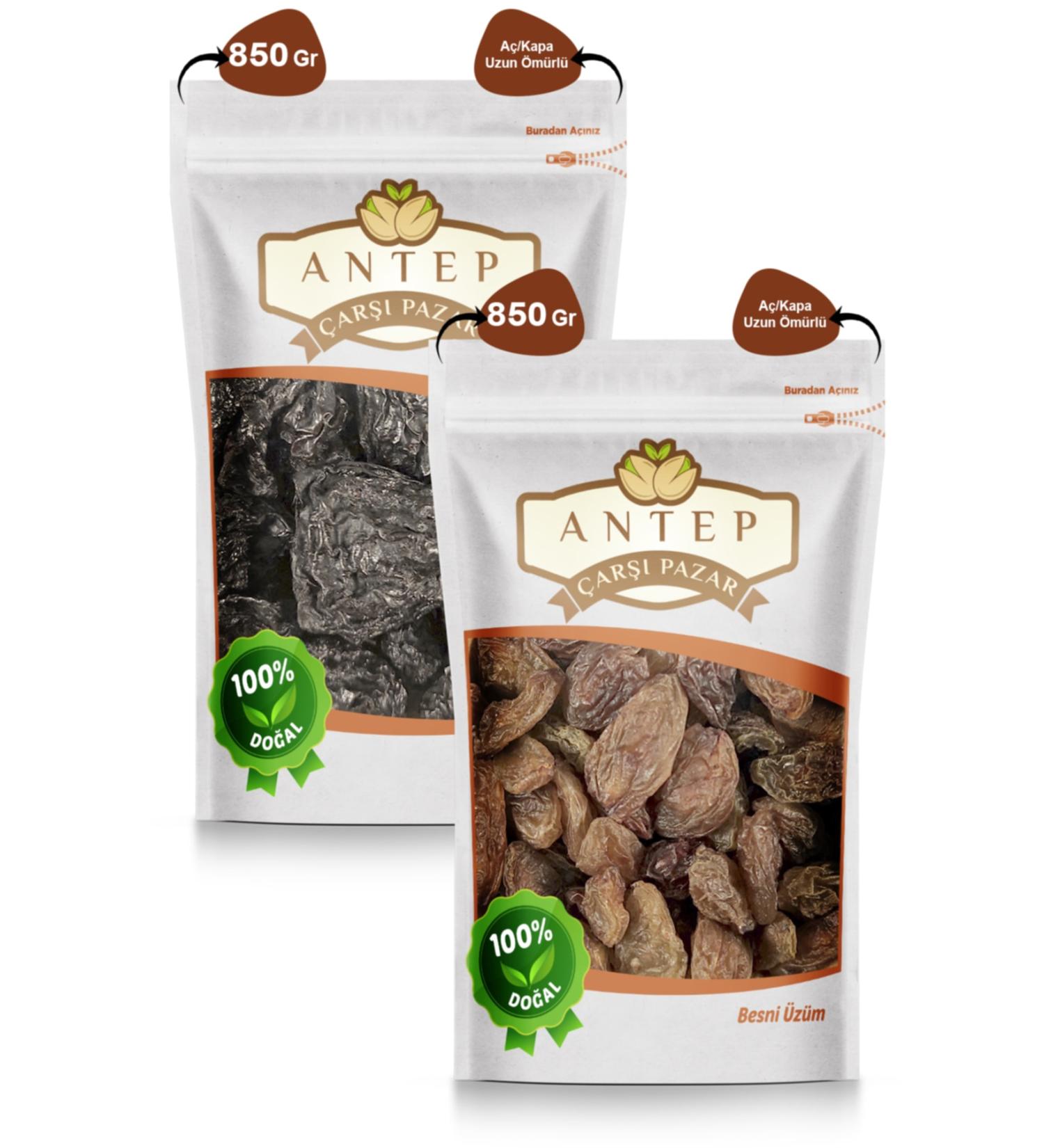 Antep Bazaar Market Besni Grapes 850 Gr. | Seedless Black Plums 850 Gr.