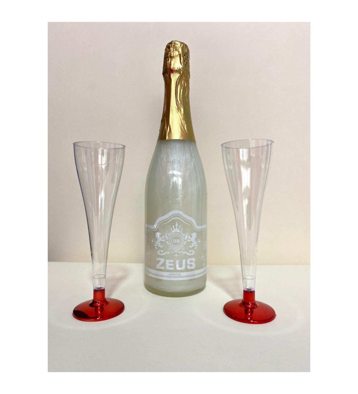 OS ZEUS Non-Alcoholic Carbonated Drink Coconut and 2 Glasses