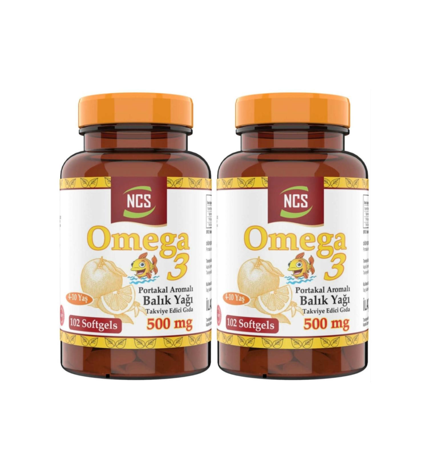 Ncs Omega 3 Fish Oil 500 mg 102 Softgel Orange Flavor 2 Pieces