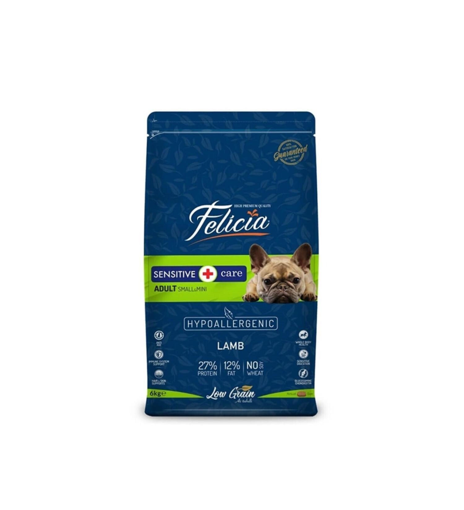 Felicia Low Grain & Hypoallergenic Lamb Meat Adult Dog Food for Small Breeds 3kg