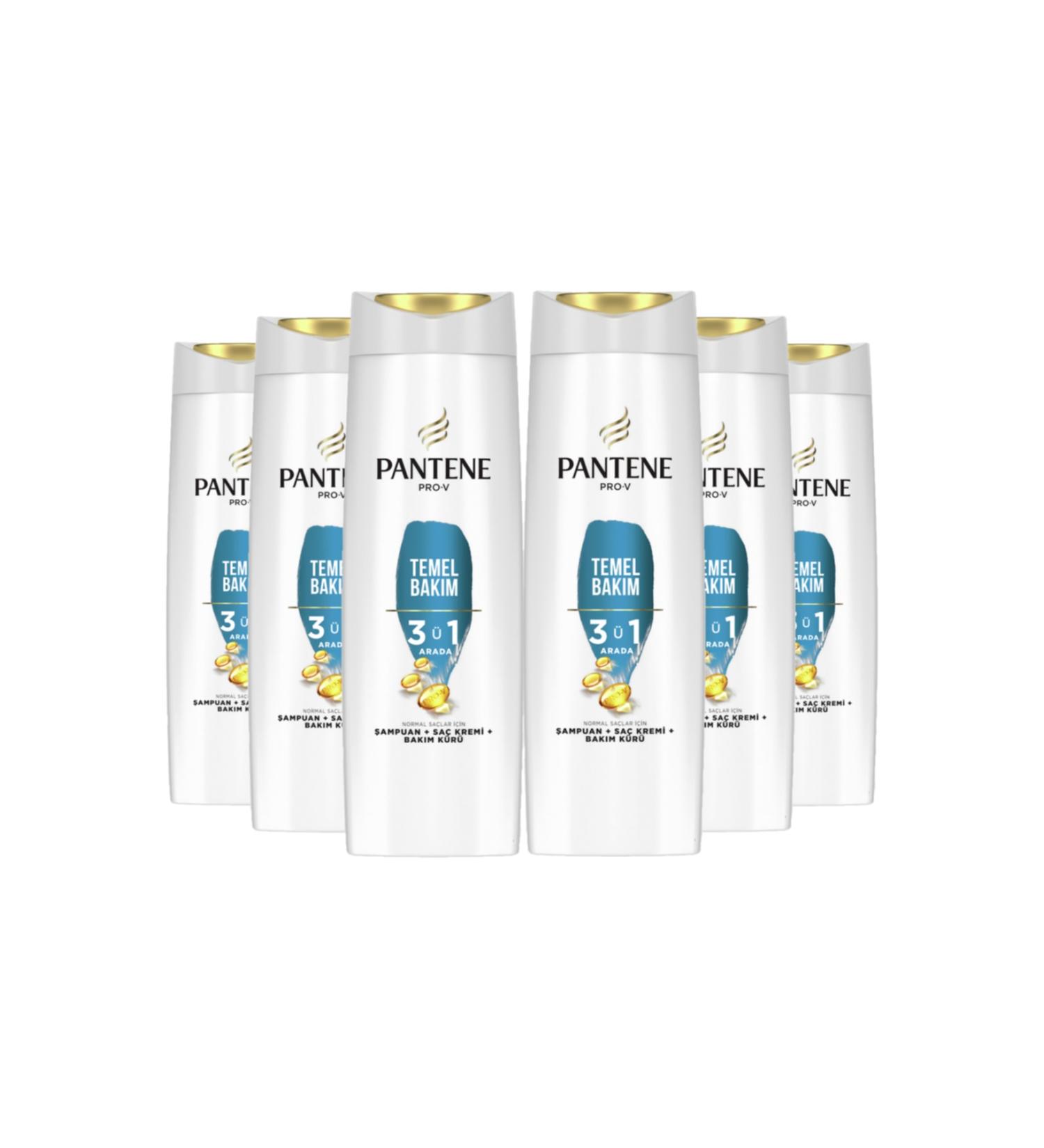 Pantene 3 in 1 Basic Care Shampoo 400 Ml 6 Pieces - Buy Online on GoSupps.com