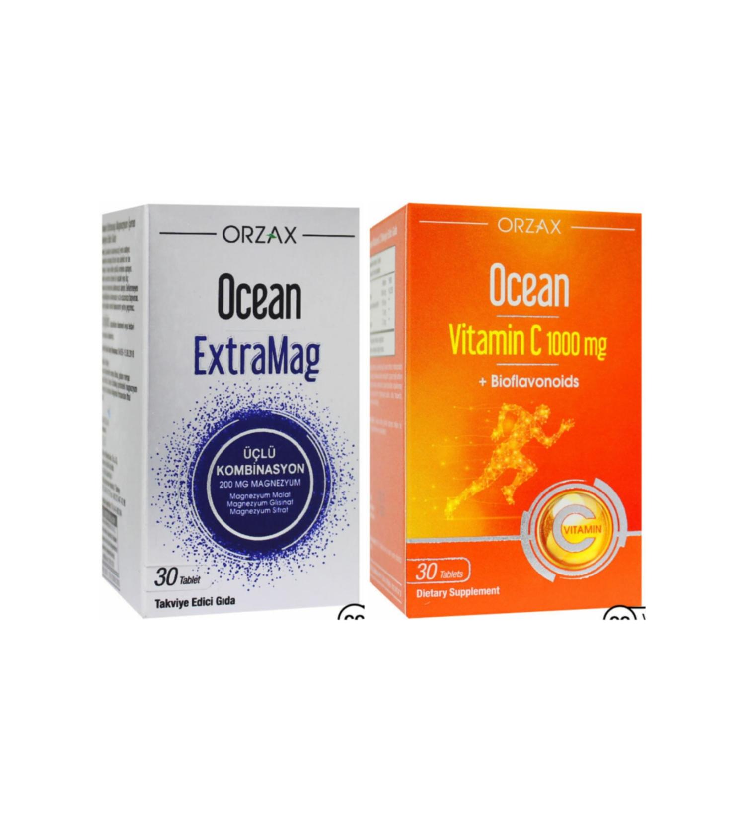 Ocean Extramag Triple Combination 30 Tablets + Vitamin C 1000mg 30 Tablets